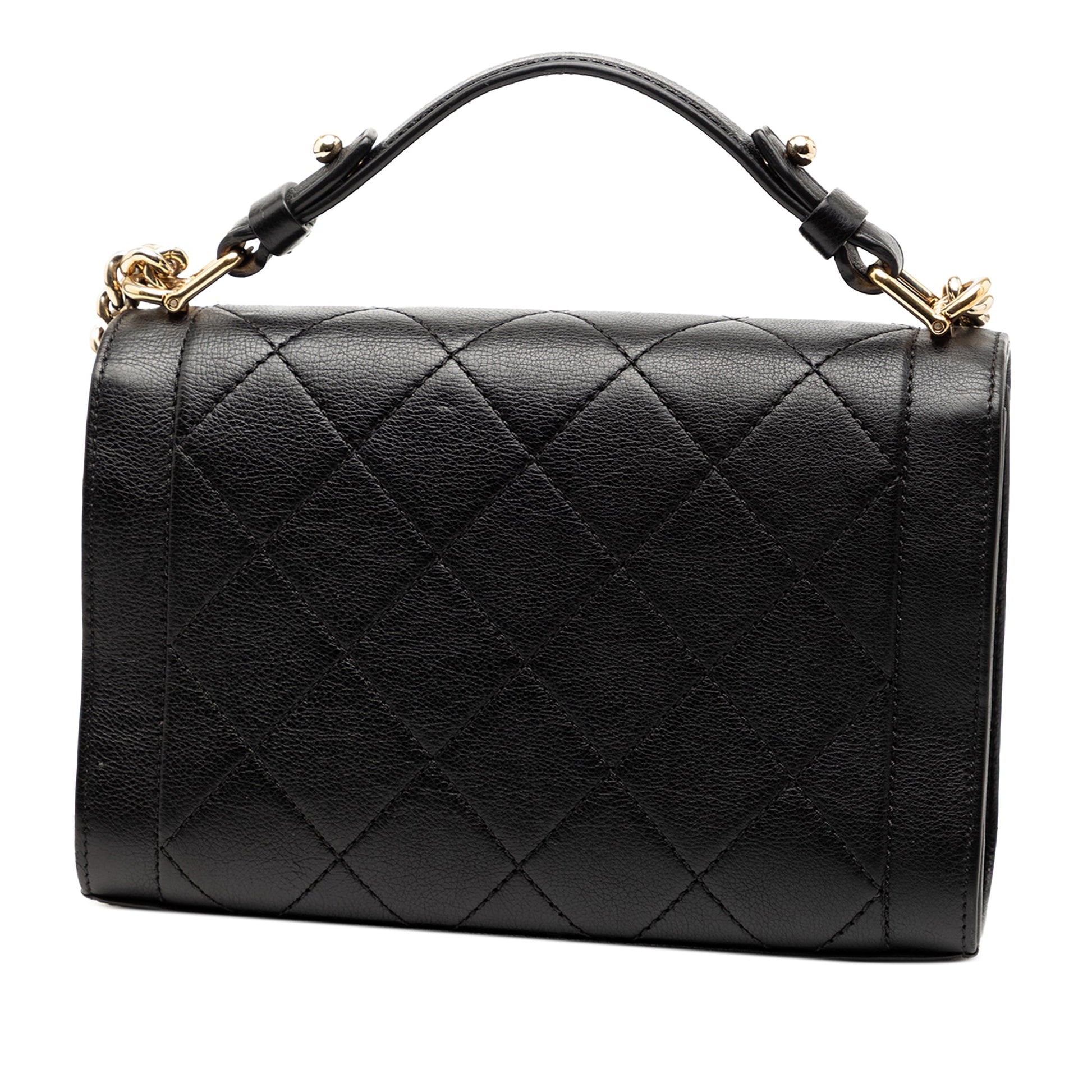 Chanel Small Quilted Grained Calfskin Label Click Flap