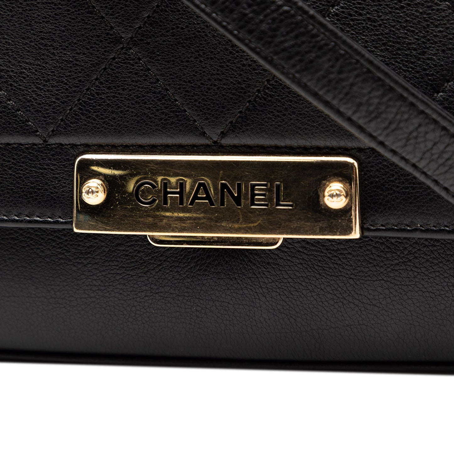 Chanel Small Quilted Grained Calfskin Label Click Flap