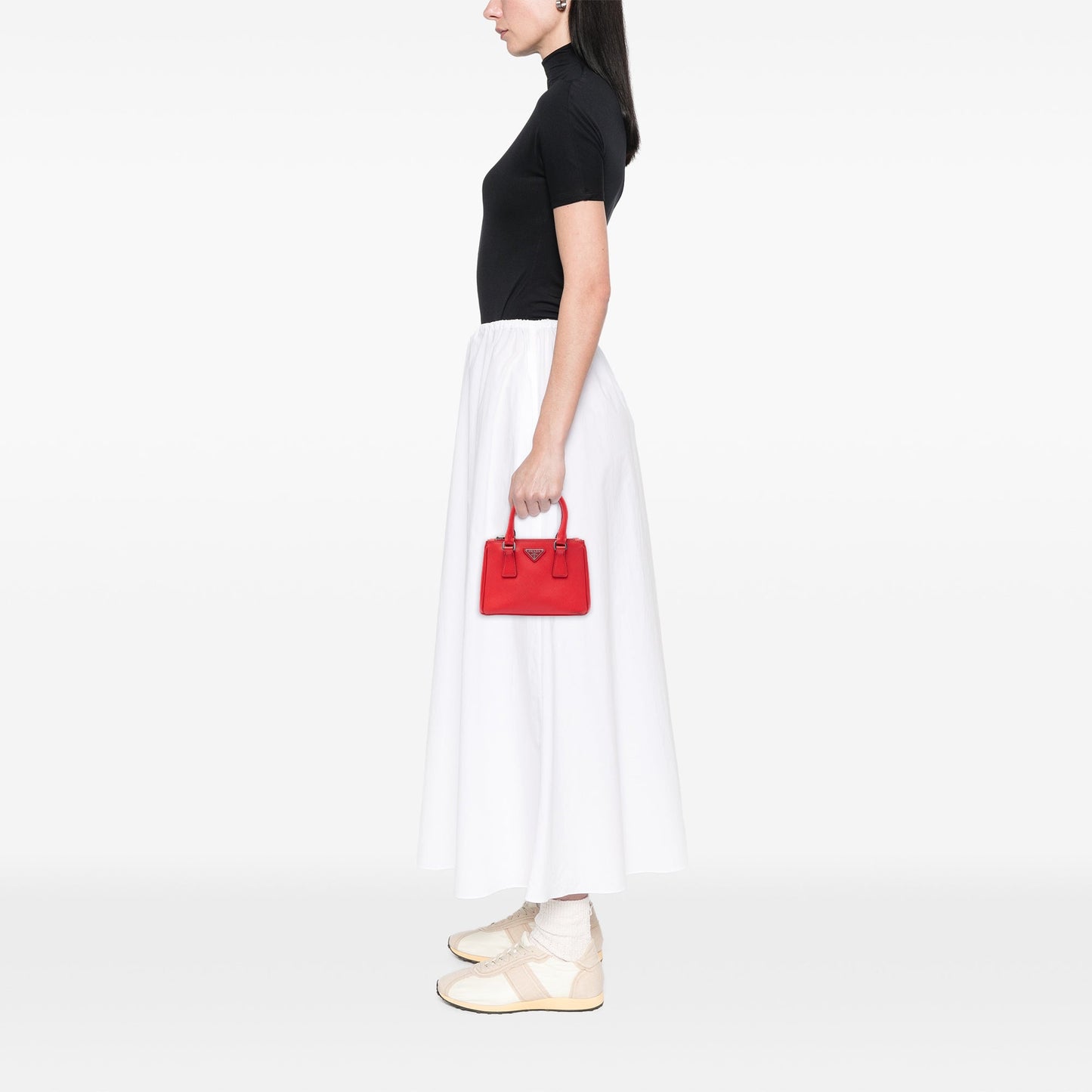 Prada Mini Saffiano Galleria Double Zip Satchel