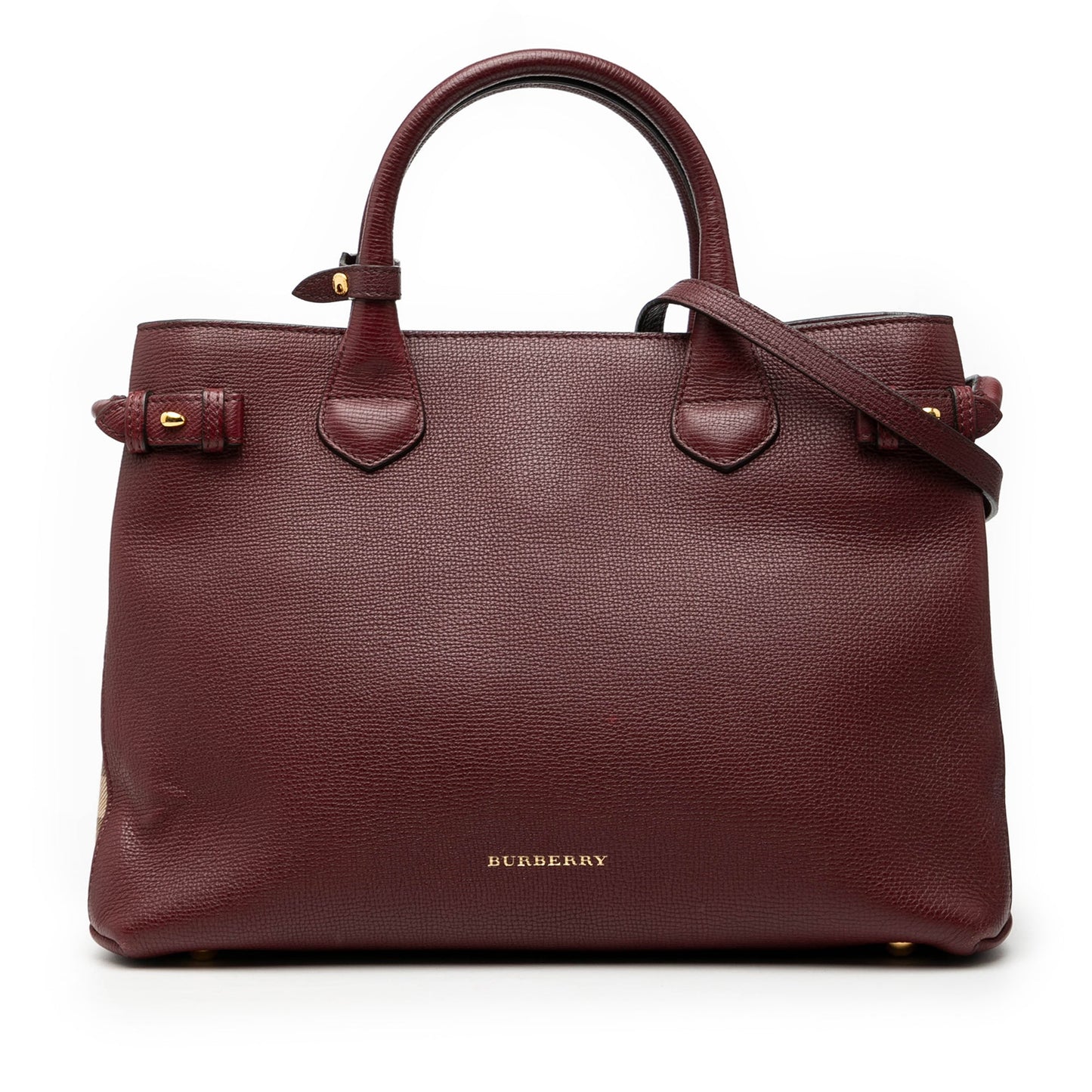 Burberry Medium Leather and House Check Banner Satchel