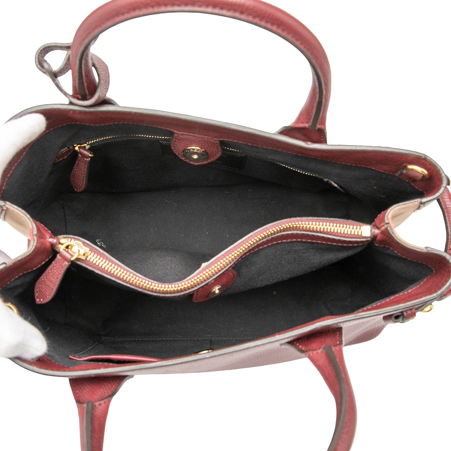 Burberry Medium Leather and House Check Banner Satchel