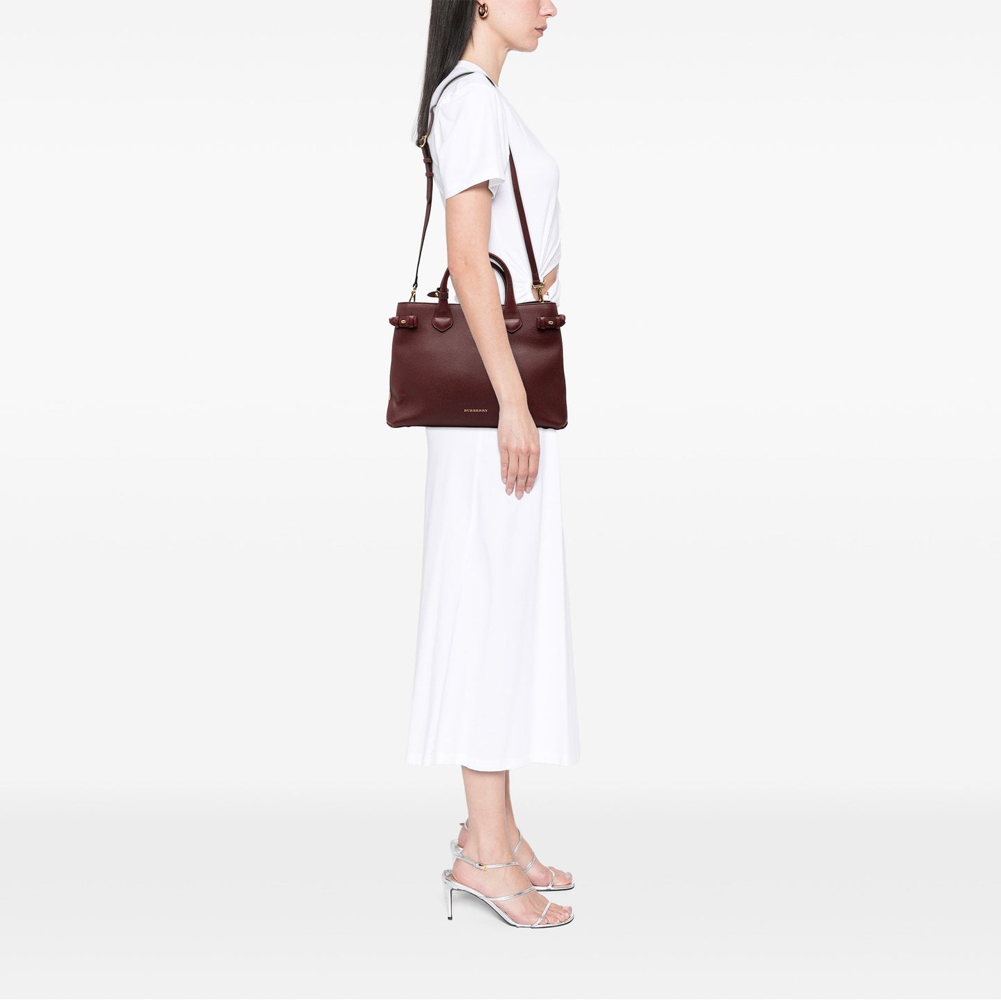 Burberry Medium Leather and House Check Banner Satchel