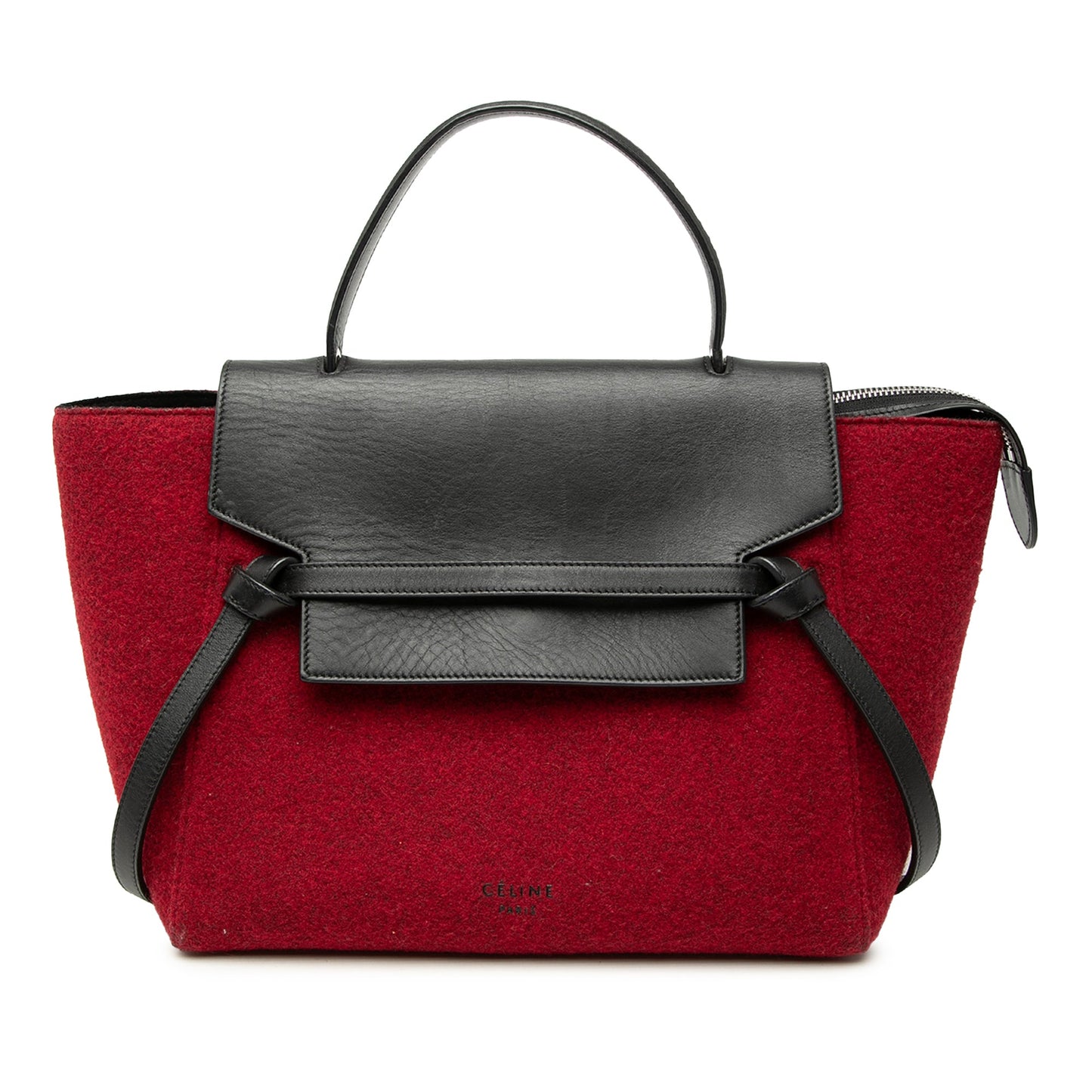 Celine Mini Felt and Calfskin Belt Satchel
