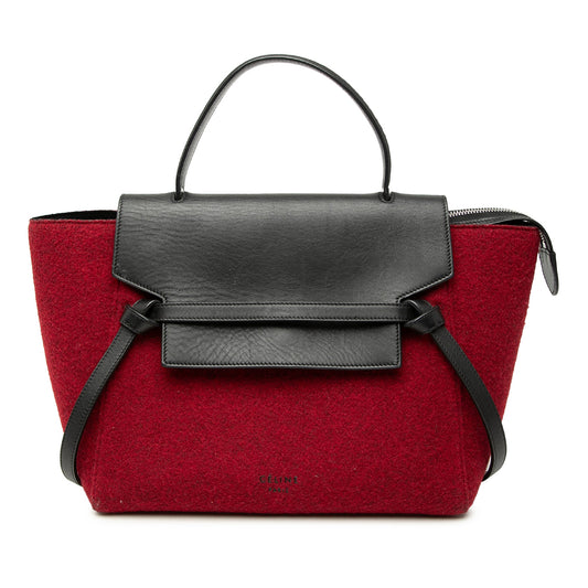 Celine Mini Felt and Calfskin Belt Satchel