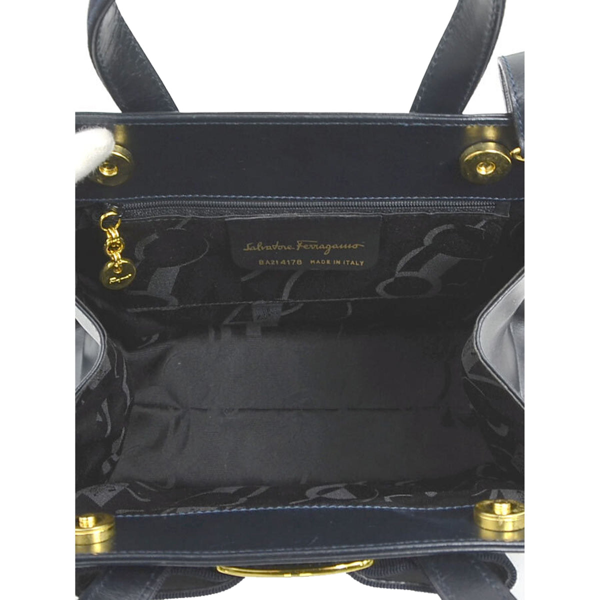 Ferragamo Leather Vara Bow Satchel — Black