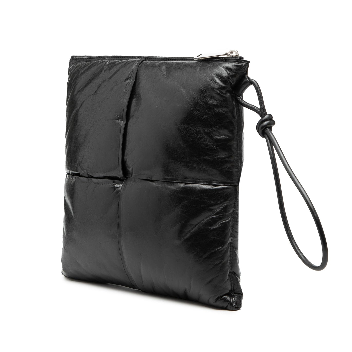 Bottega Veneta Leather Intrecciato Padded Square Pouch