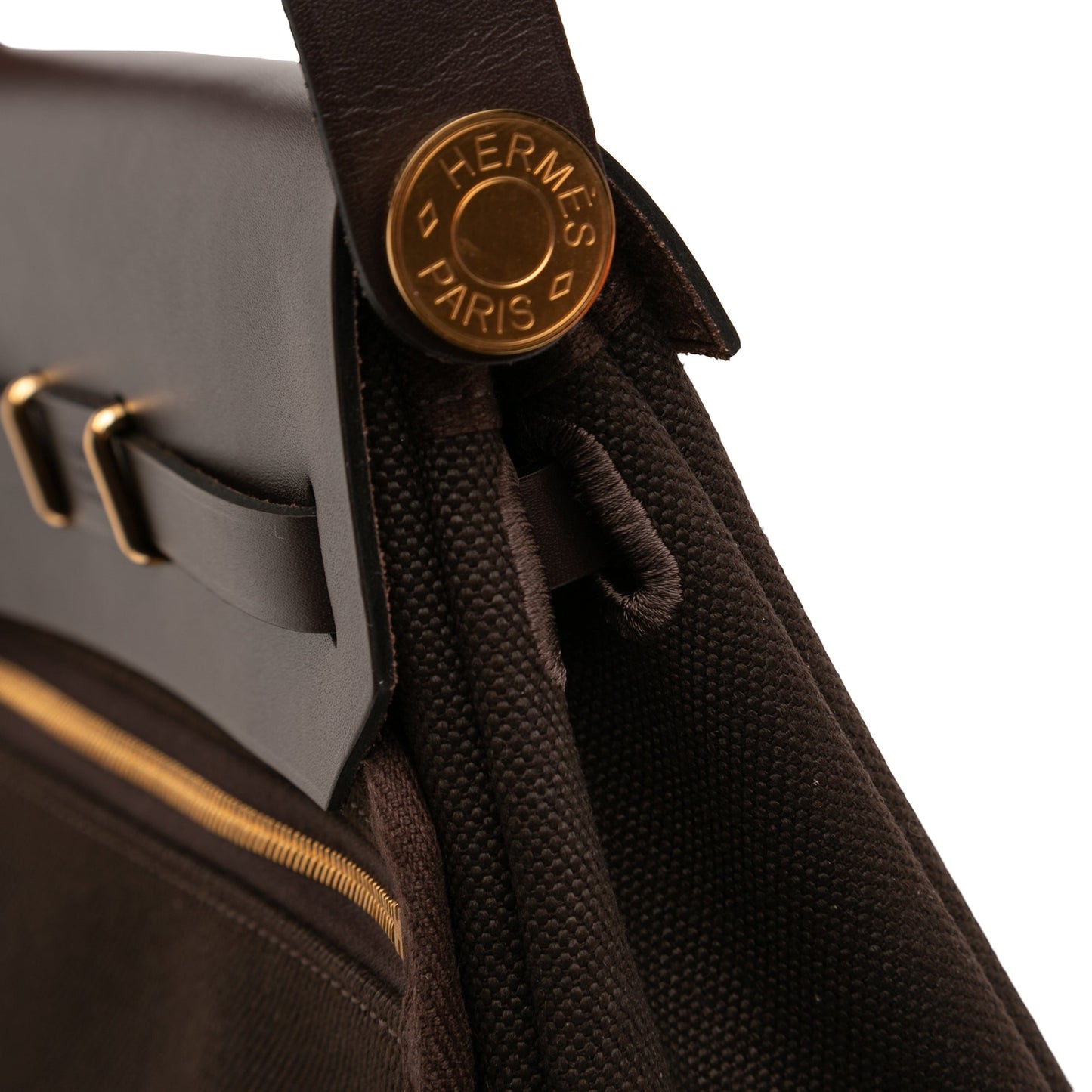 Hermès Military Toile and Vache Hunter Herbag Zip 20