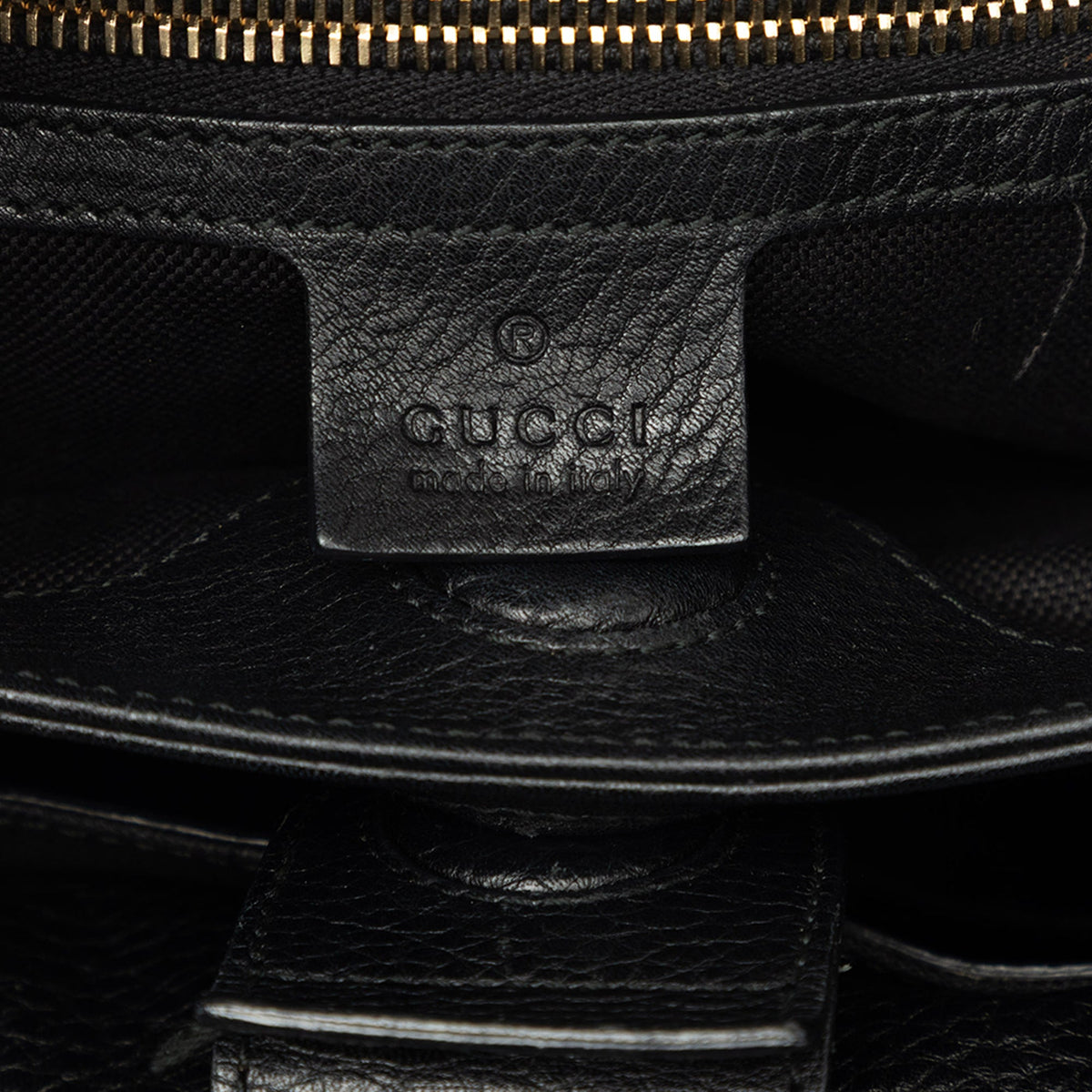 Gucci Small Calfskin Bamboo Shopper Satchel — Black