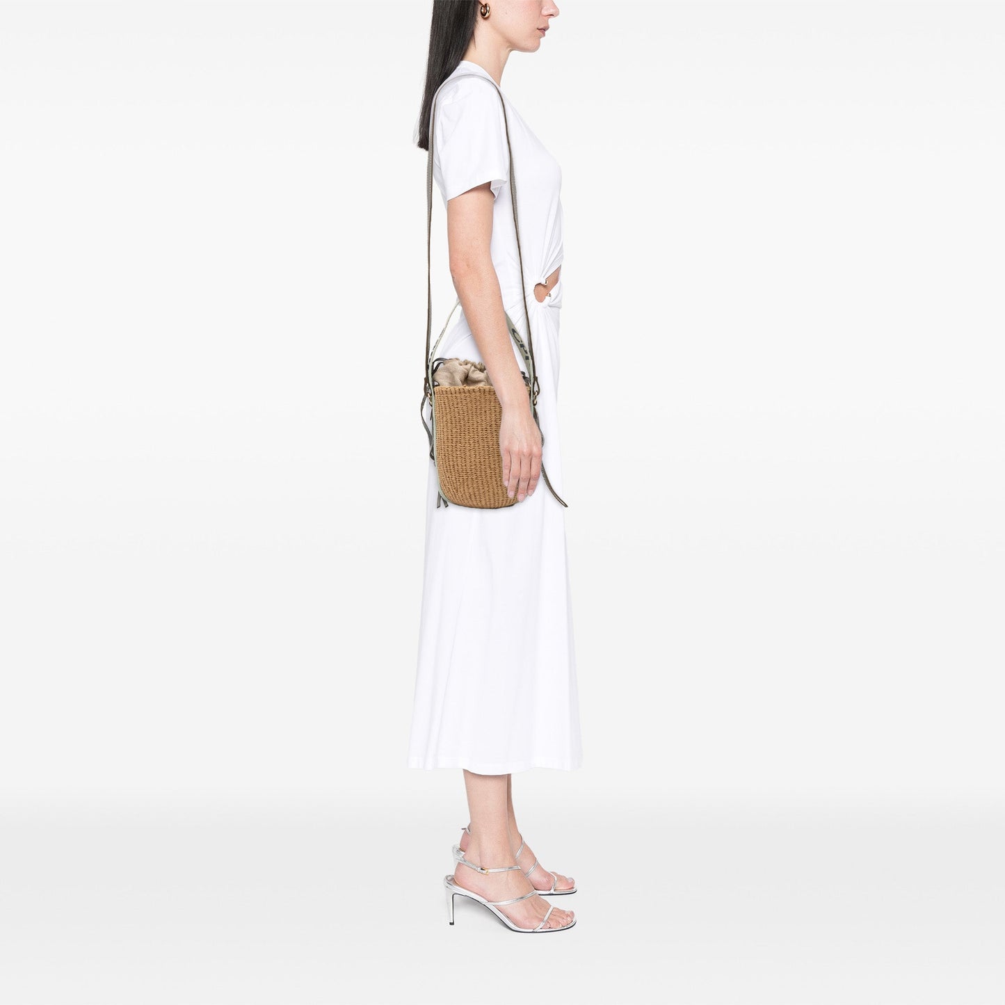 Raffia Drawstring Woody Basket Bag