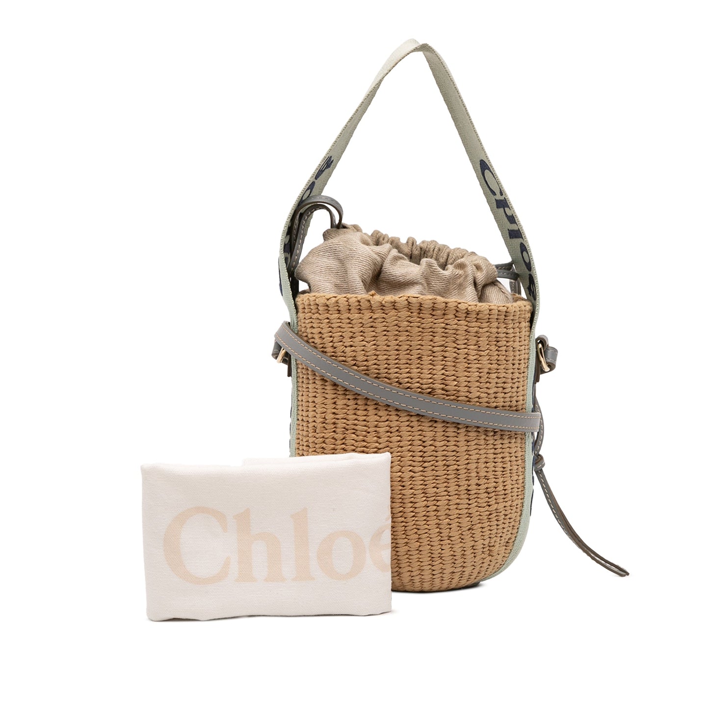 Raffia Drawstring Woody Basket Bag