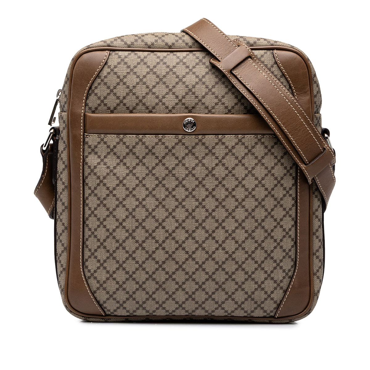 Gucci Diamante Coated Canvas Zip Crossbody — Beige