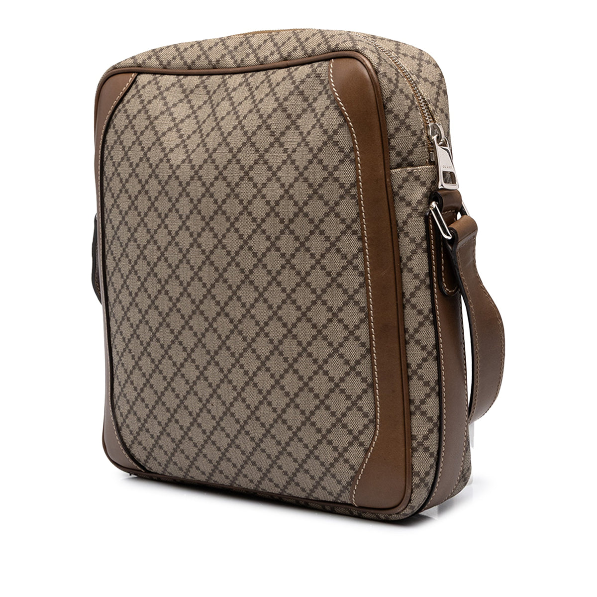Gucci Diamante Coated Canvas Zip Crossbody — Beige