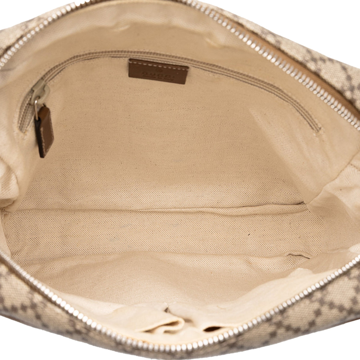 Gucci Diamante Coated Canvas Zip Crossbody — Beige