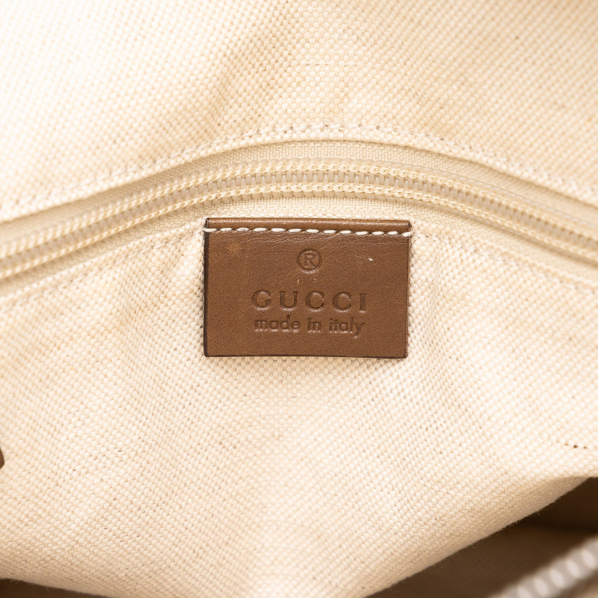 Gucci Diamante Coated Canvas Zip Crossbody — Beige