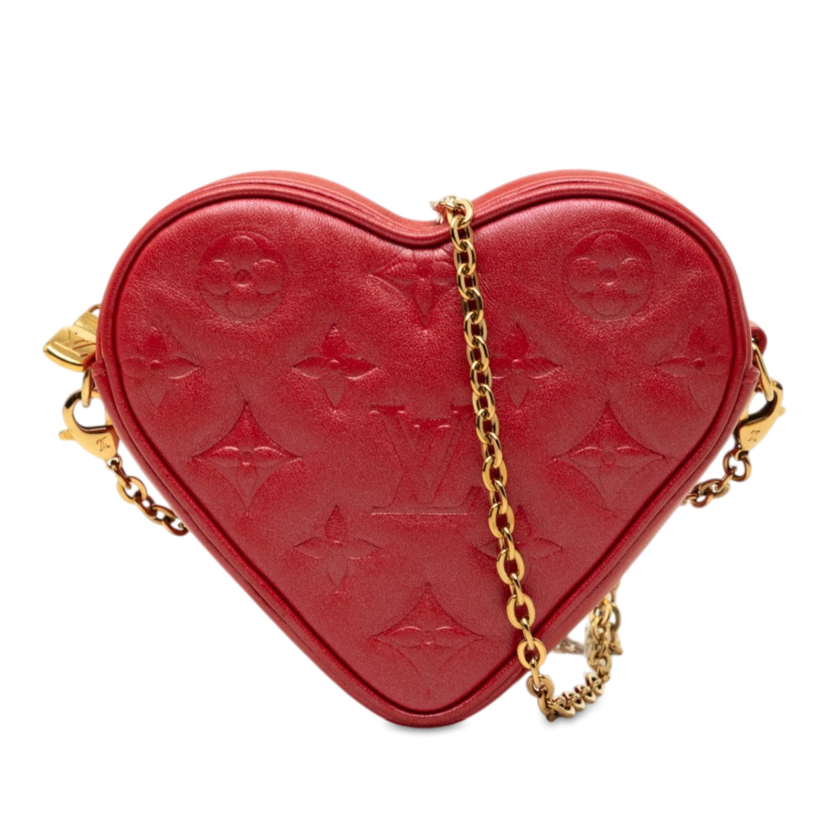 Louis Vuitton Monogram Embossed Lambskin Fall In Love Sac Coeur Heart on Chain