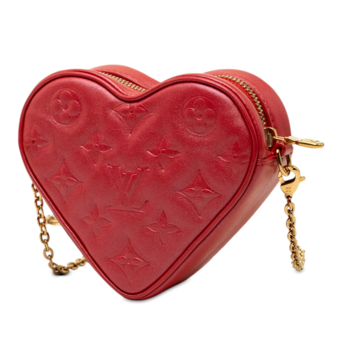 Louis Vuitton Monogram Embossed Lambskin Fall In Love Sac Coeur Heart on Chain