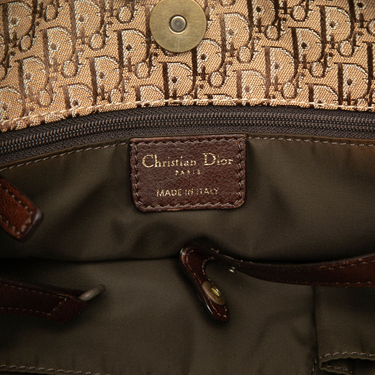 Dior Diorissimo Trotter Canvas Tote — Beige