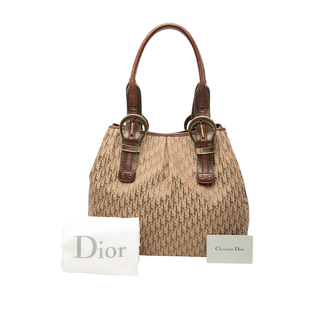 Dior Diorissimo Trotter Canvas Tote — Beige