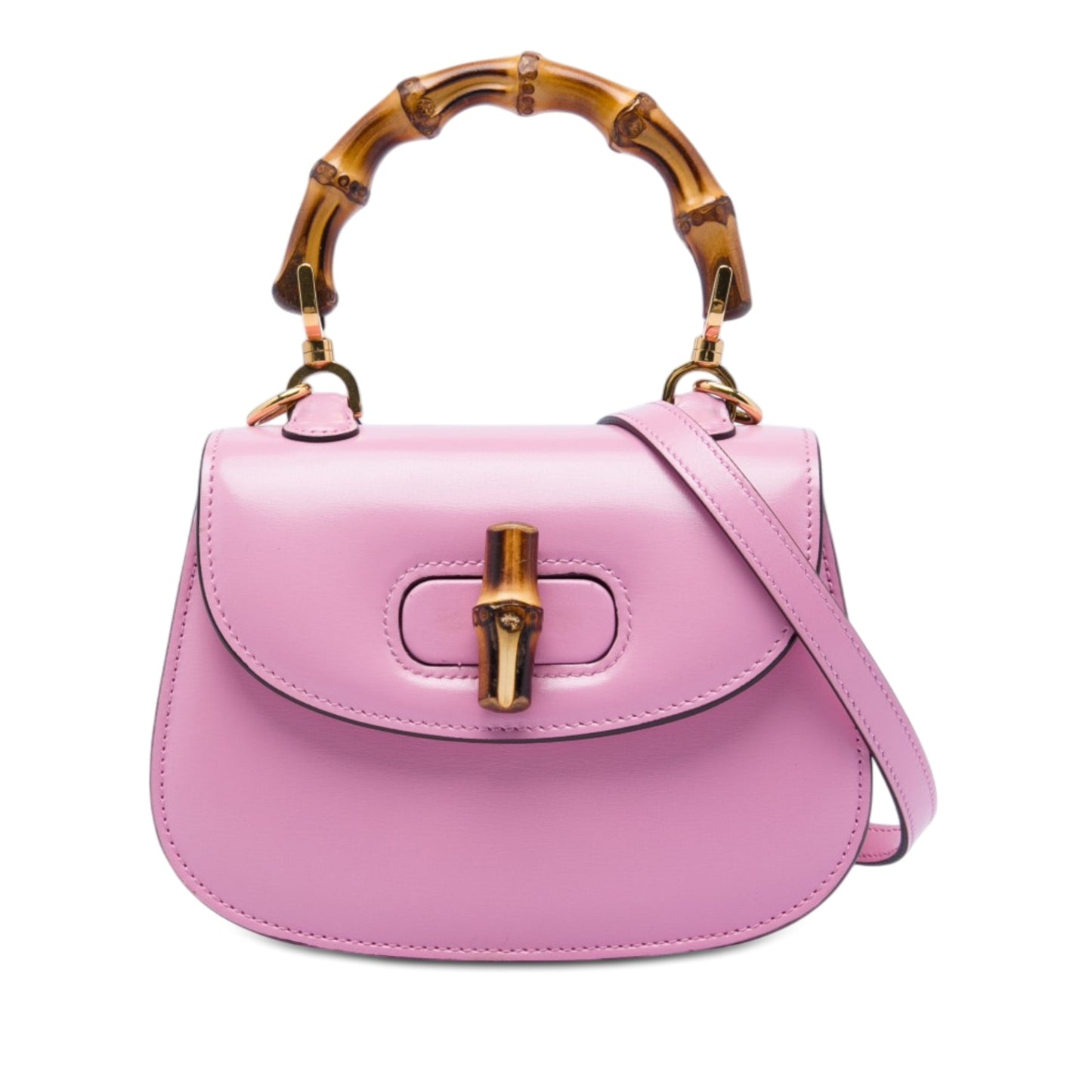 Gucci Mini Calfskin Web 1947 Bamboo Top Handle Bag