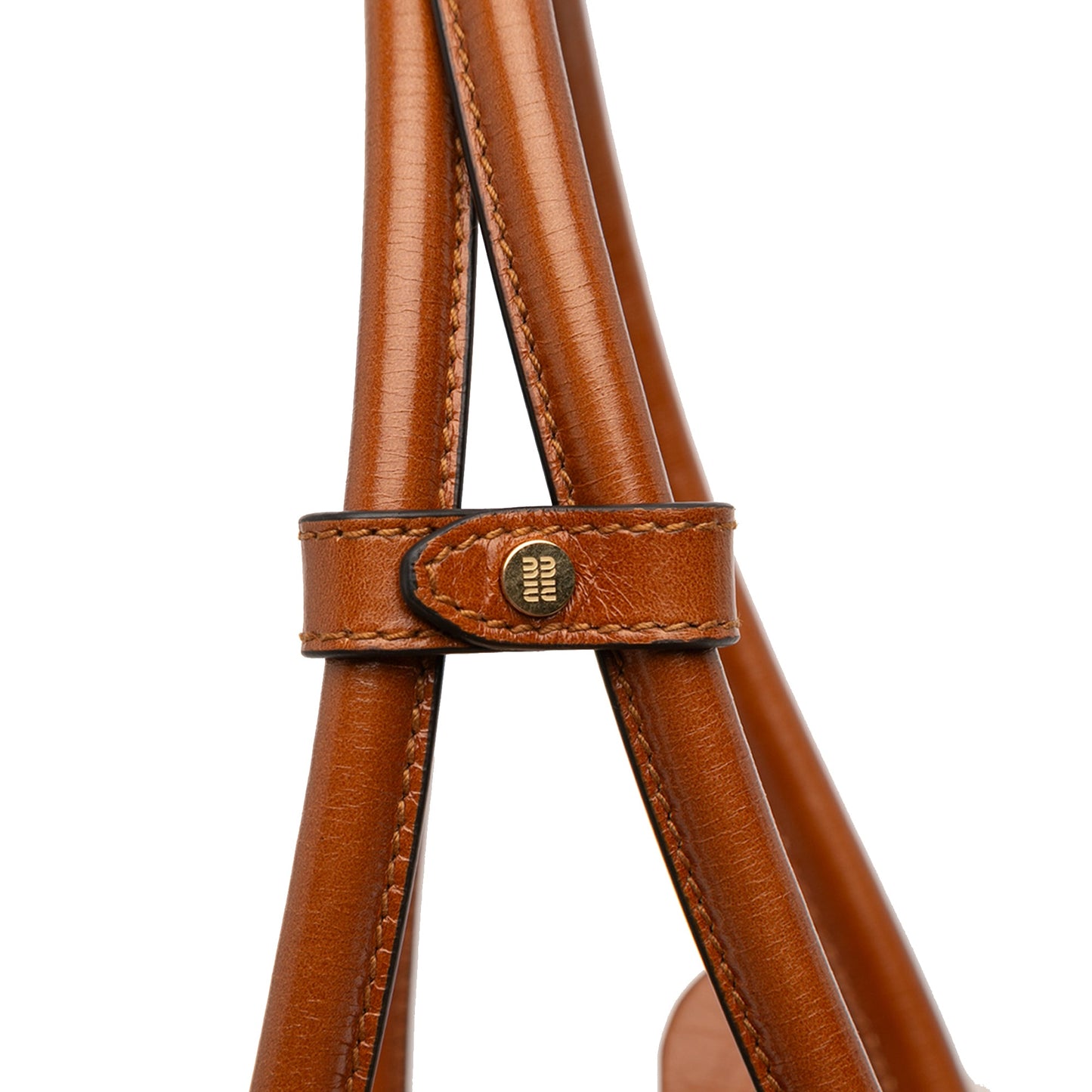 Miu Miu Large Shearling Trimmed Calfskin Logo Beau Shoulder Bag