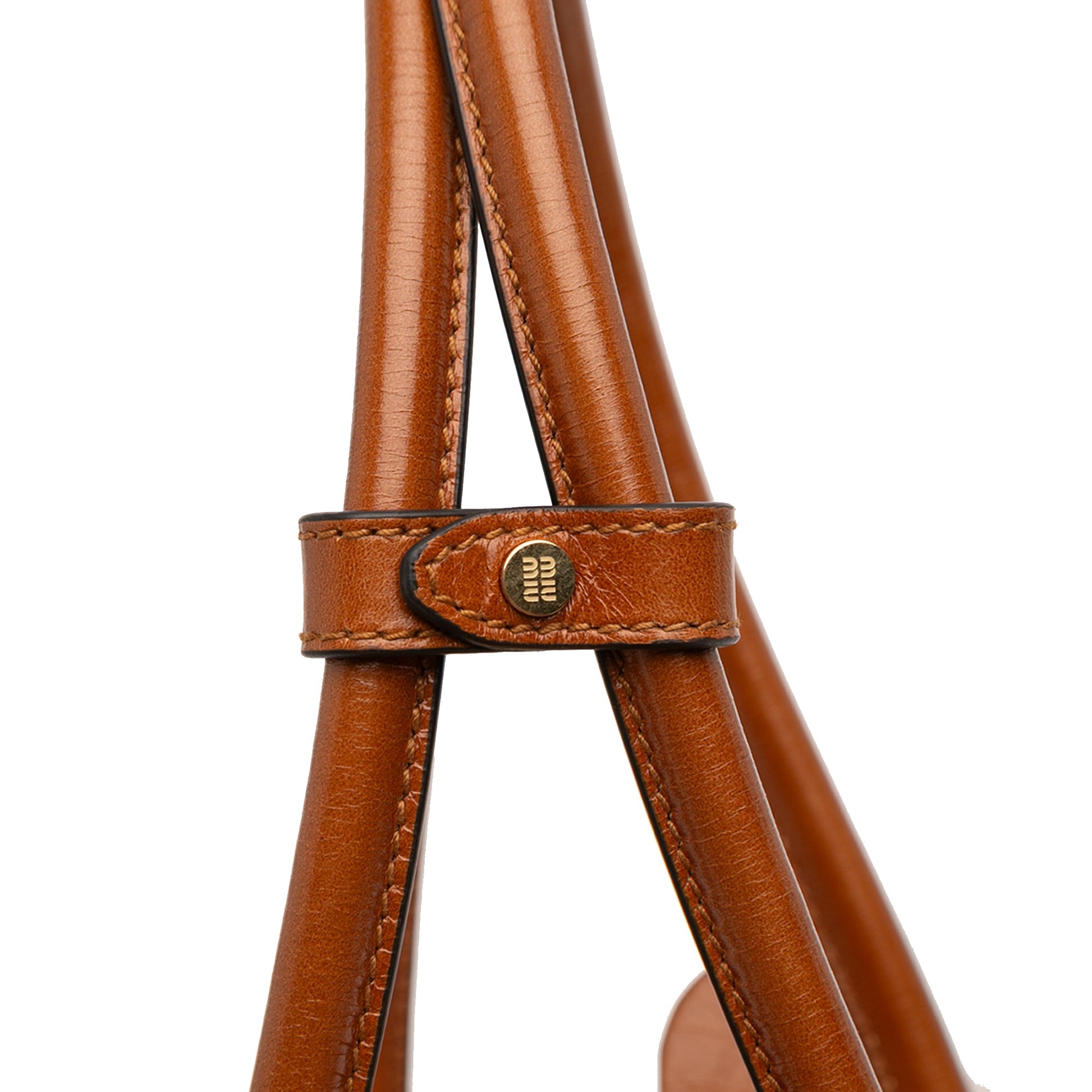 Miu Miu Large Shearling Trimmed Calfskin Logo Beau Shoulder Bag