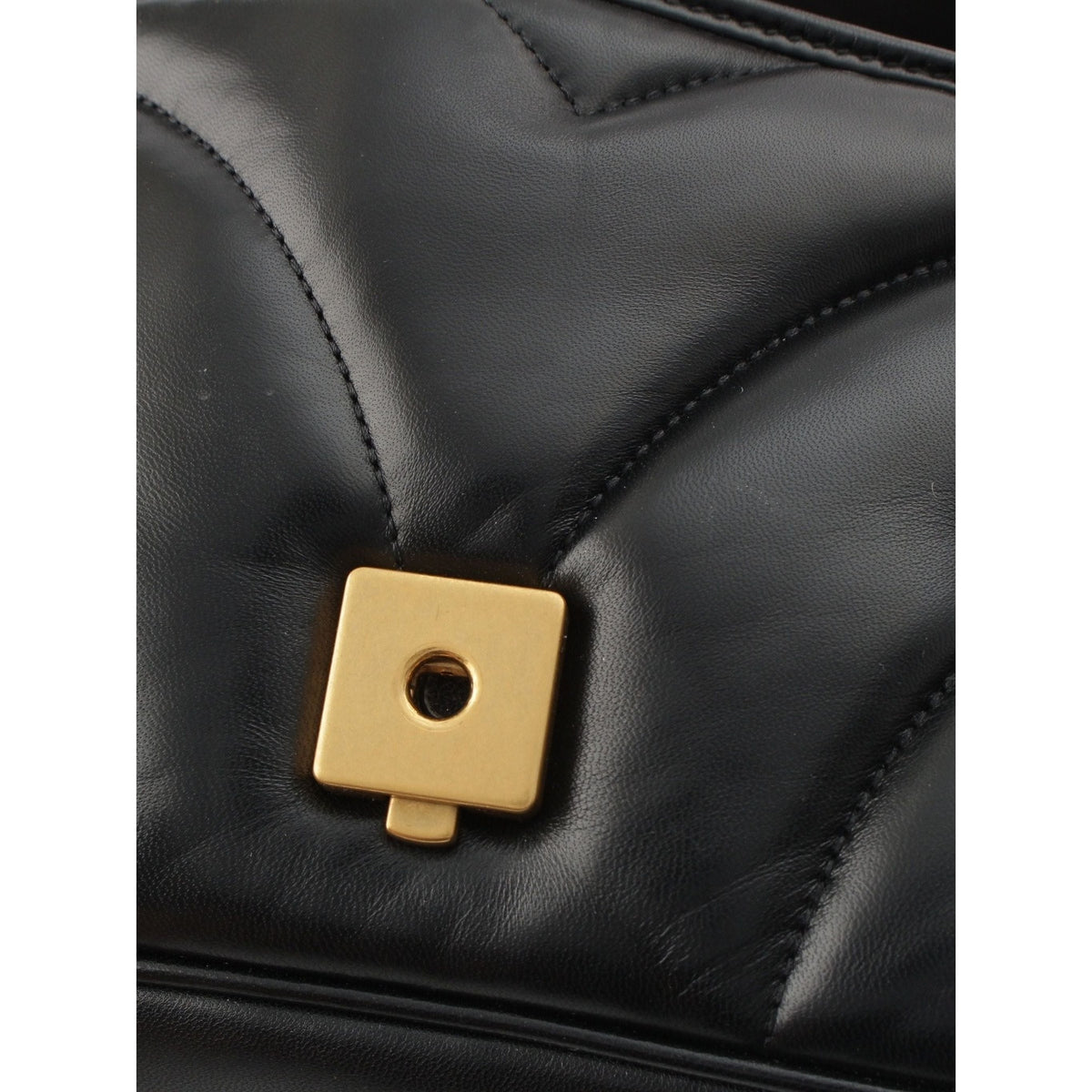 Gucci Medium GG Marmont GG Studded Matelasse Leather Shoulder Bag — Black