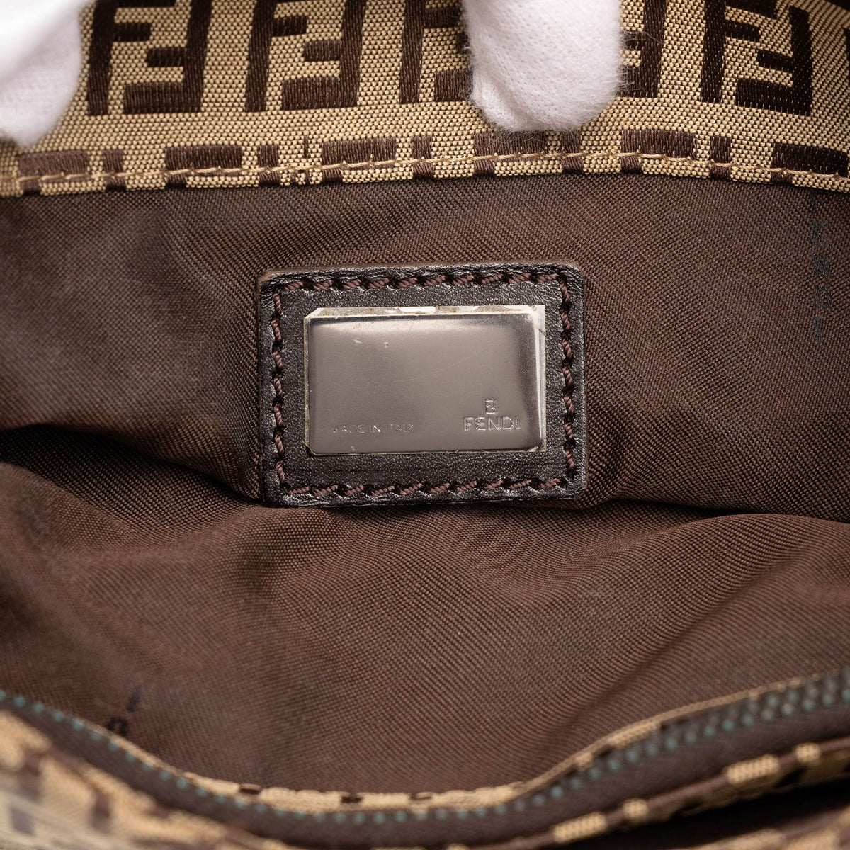 Fendi Zucchino Canvas Shoulder Bag