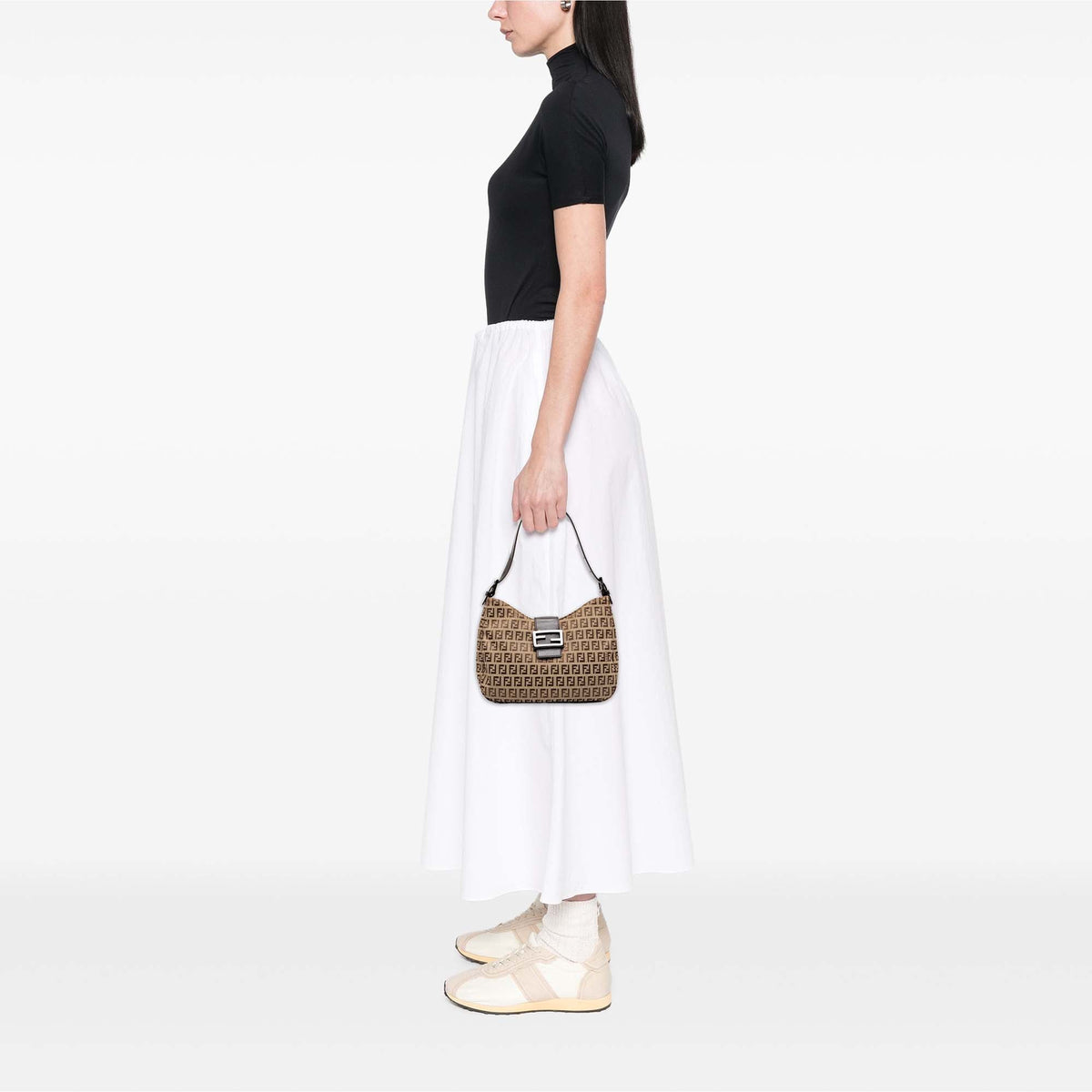 Fendi Zucchino Canvas Shoulder Bag
