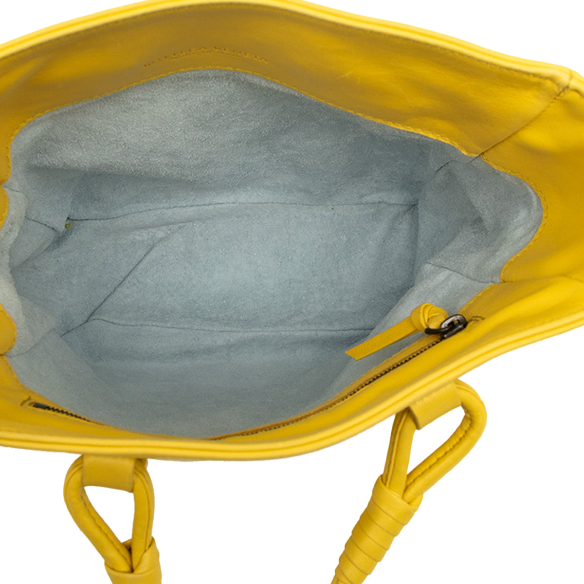 Bottega Veneta Intrecciato Trimmed Nappa Vertical Shopper Tote — Yellow