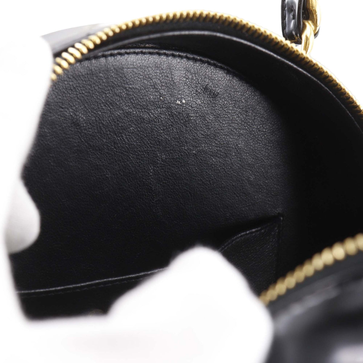 Chanel CC Quilted Patent Round Vanity Bag