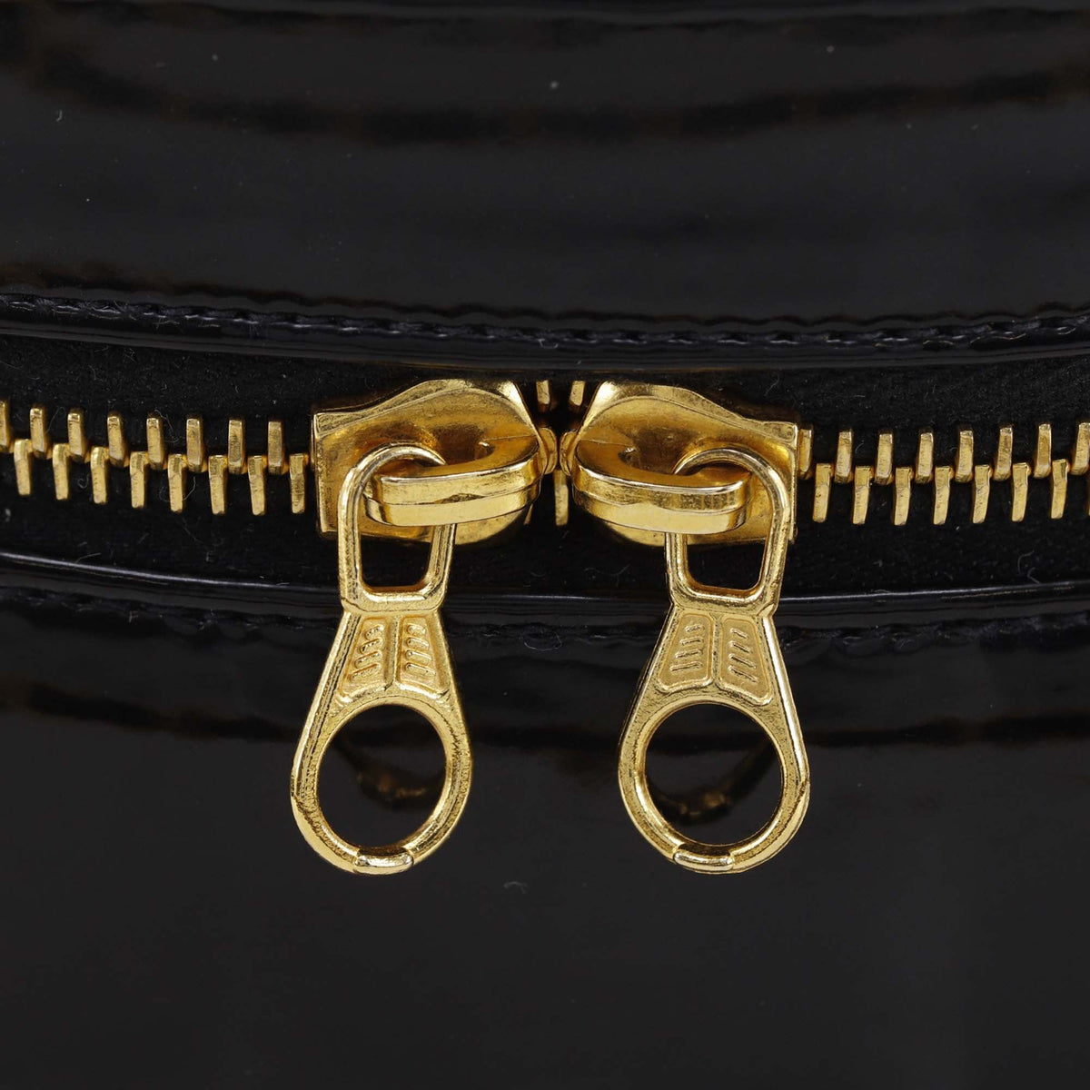 Chanel CC Quilted Patent Round Vanity Bag