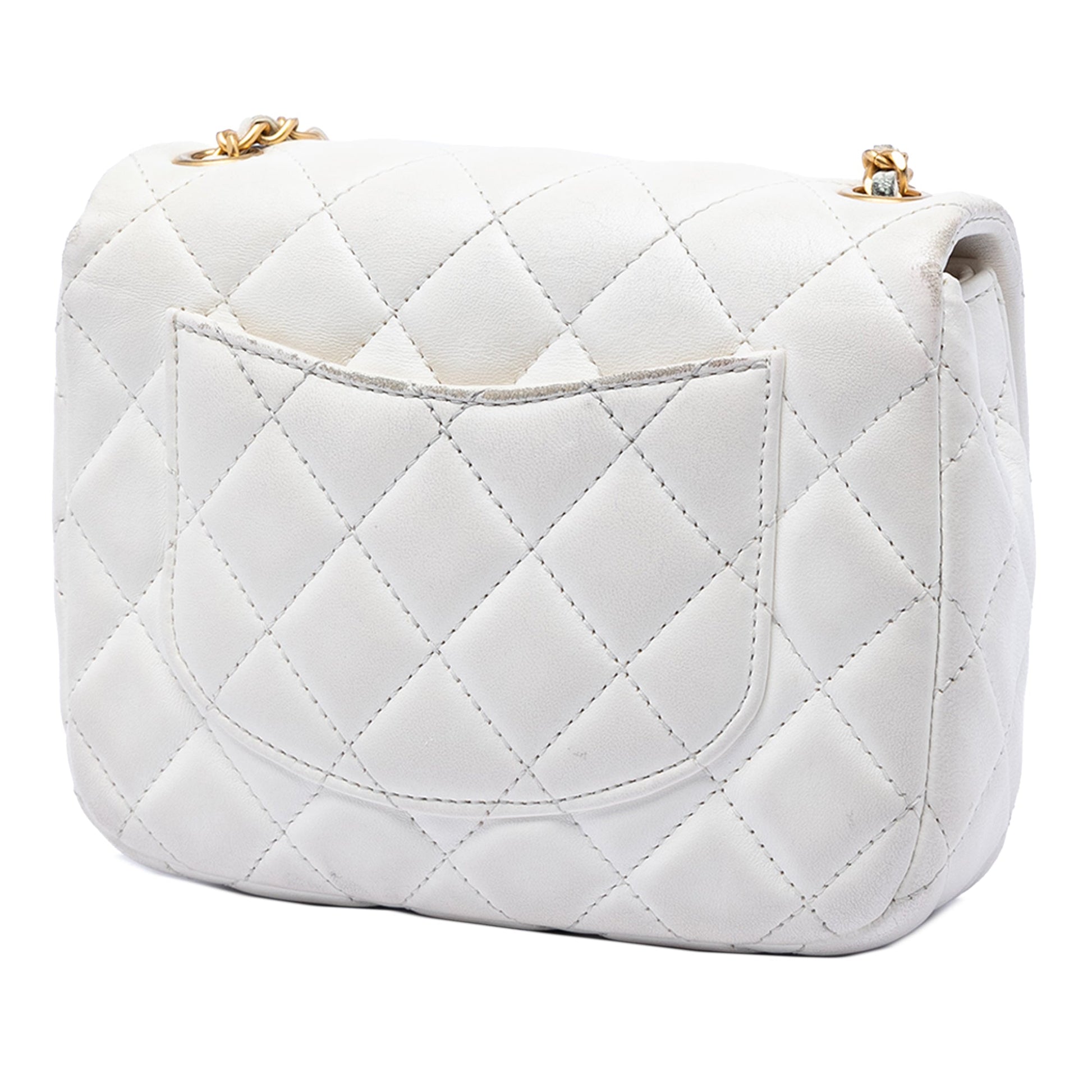 Chanel Mini Square Classic Lambskin Enamel Coco Hearts Single Flap