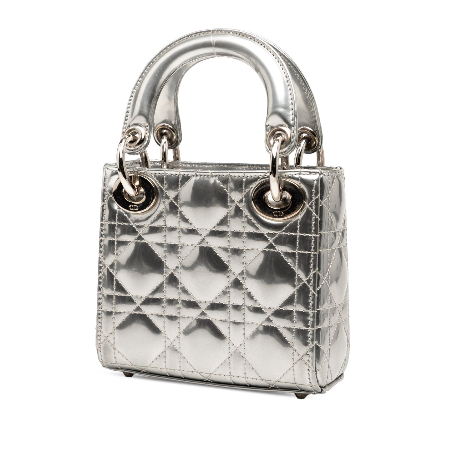 Dior Micro Metallic Lambskin Cannage Bear Lady Dior