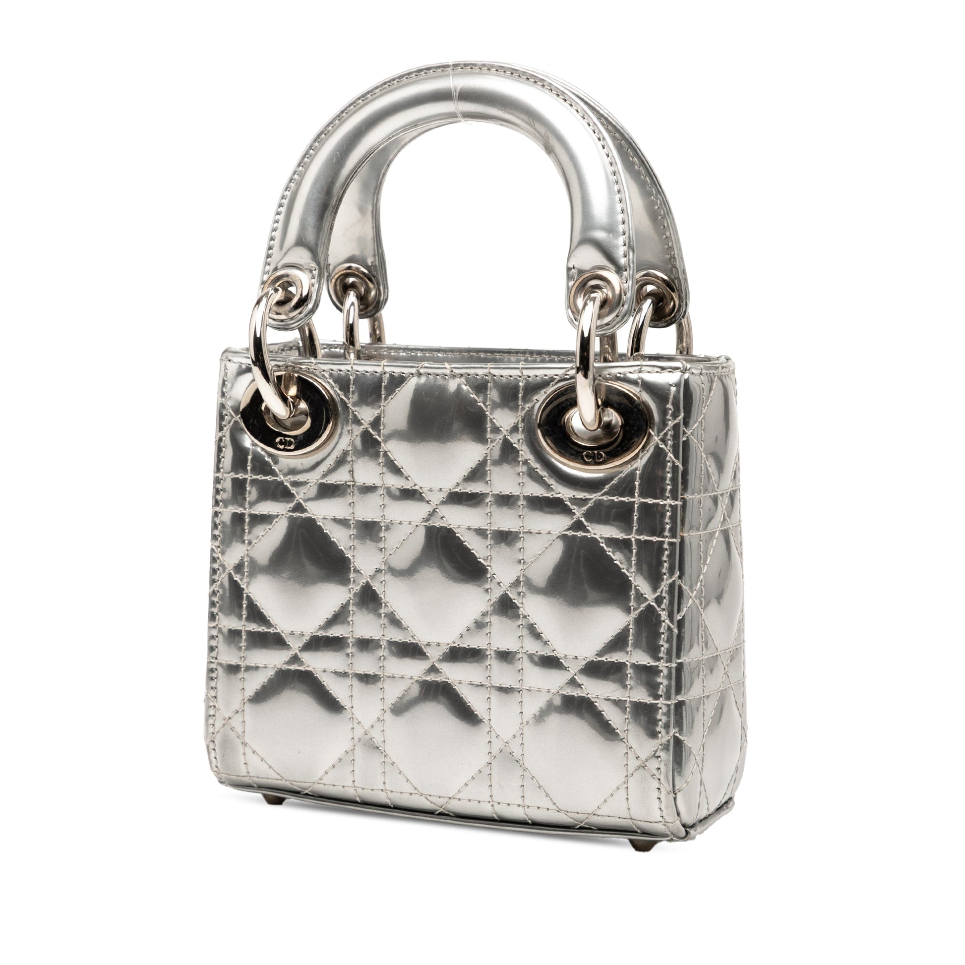 Dior Micro Metallic Lambskin Cannage Bear Lady Dior