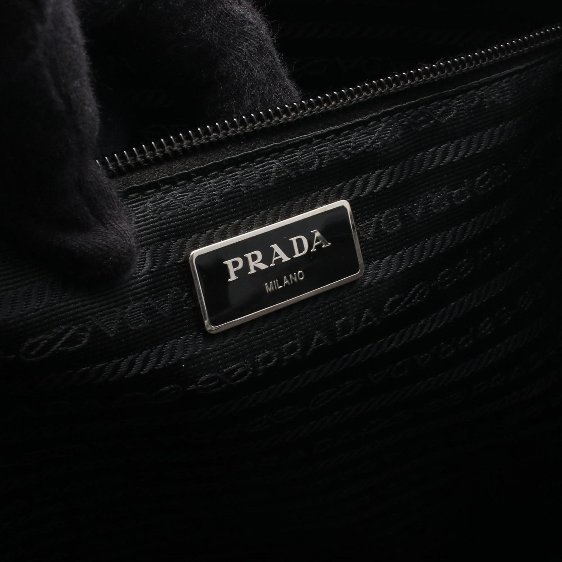 Prada Saffiano Trimmed Tessuto Buckle Messenger Bag