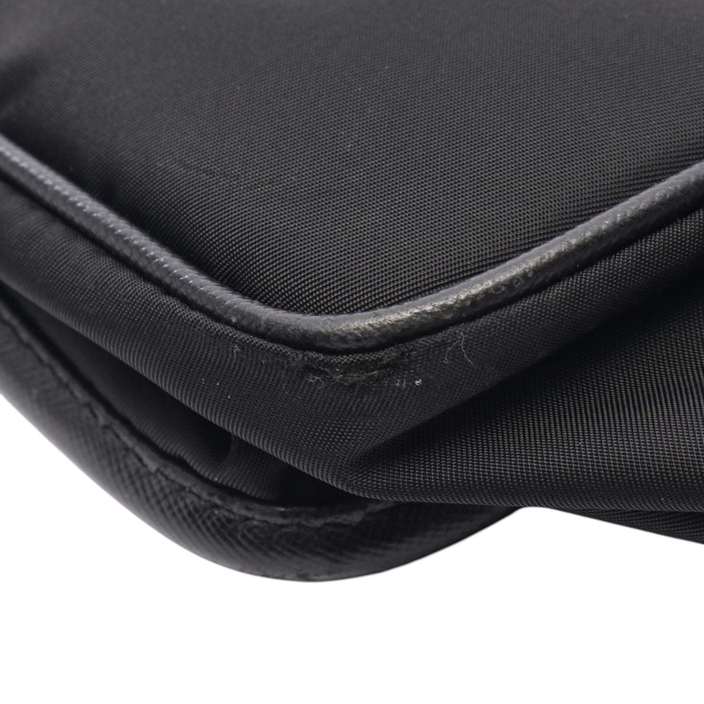 Prada Saffiano Trimmed Tessuto Buckle Messenger Bag