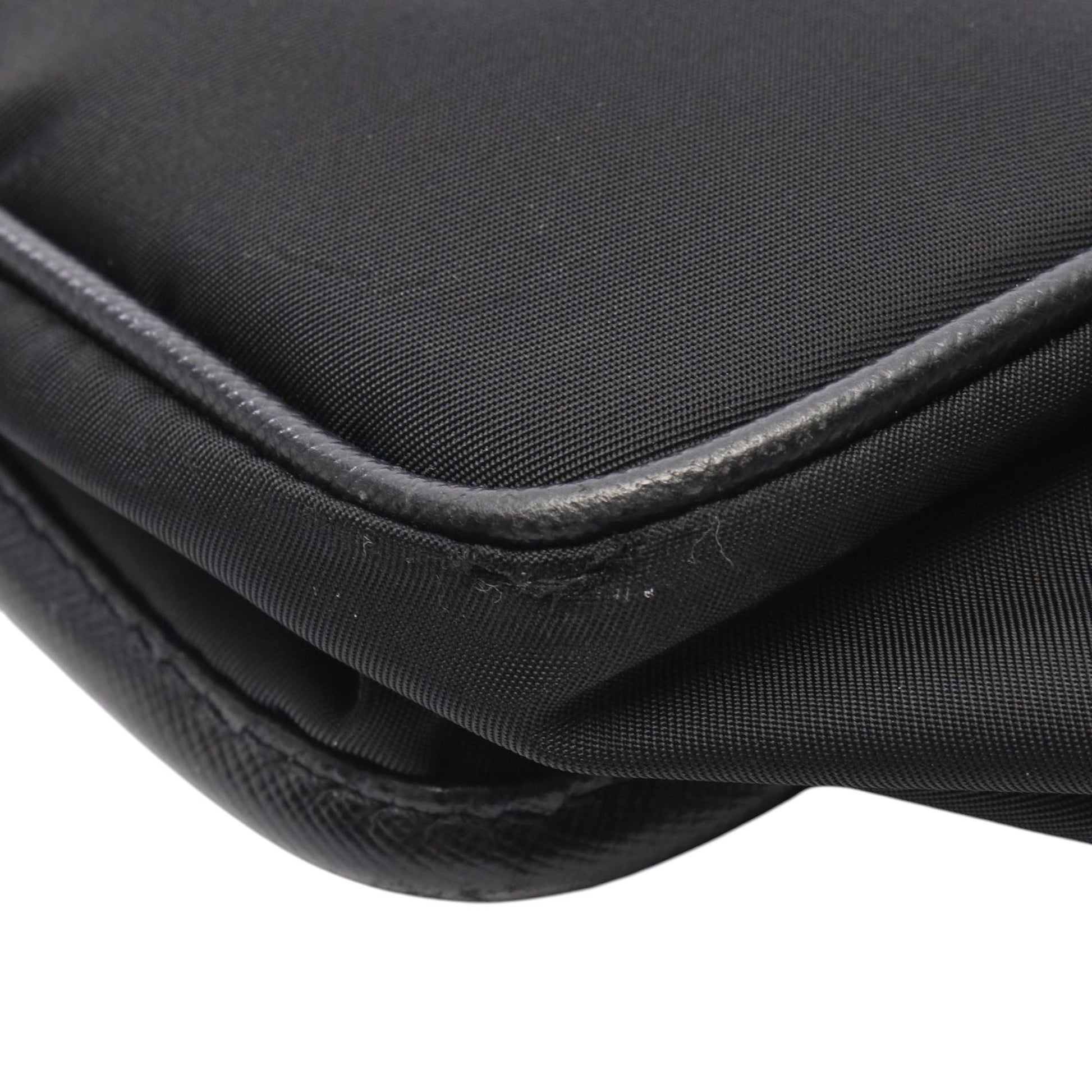 Prada Saffiano Trimmed Tessuto Buckle Messenger Bag