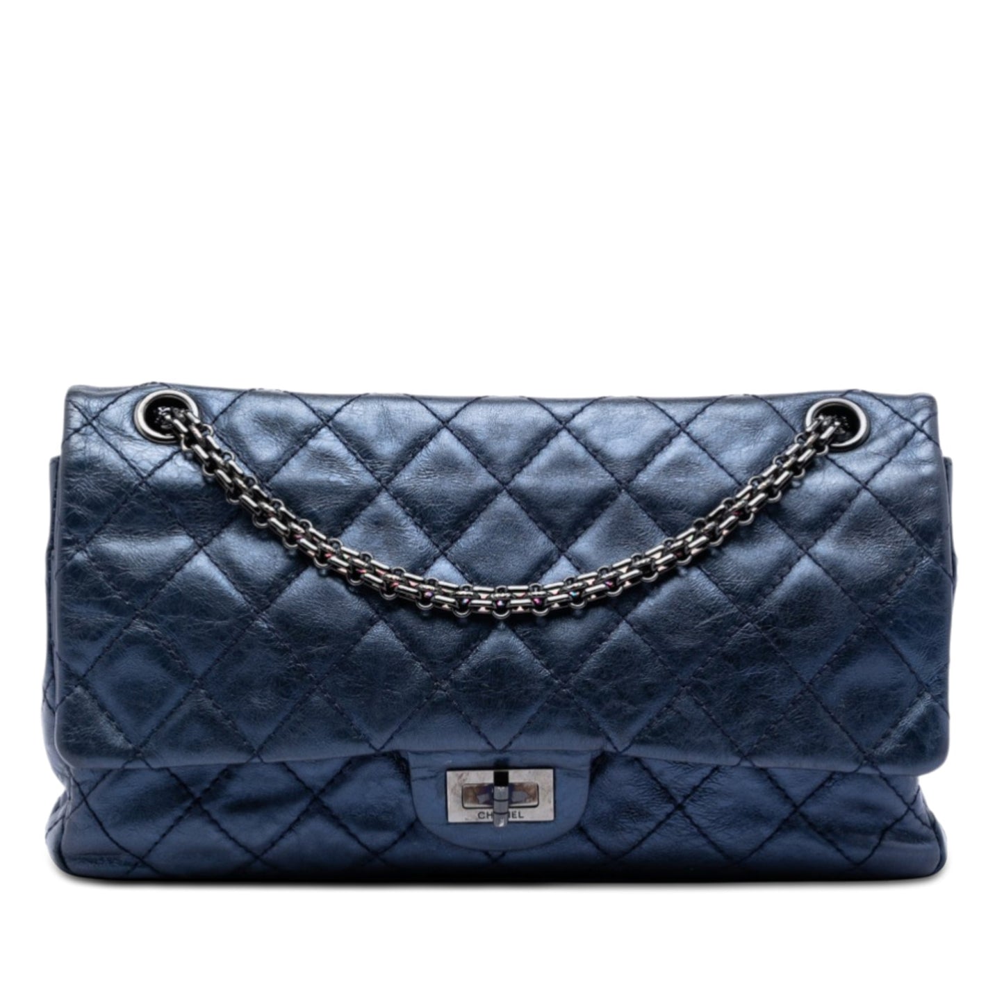 Quilted Metallic Aged Calfskin Reissue 2.55 Double Flap 226