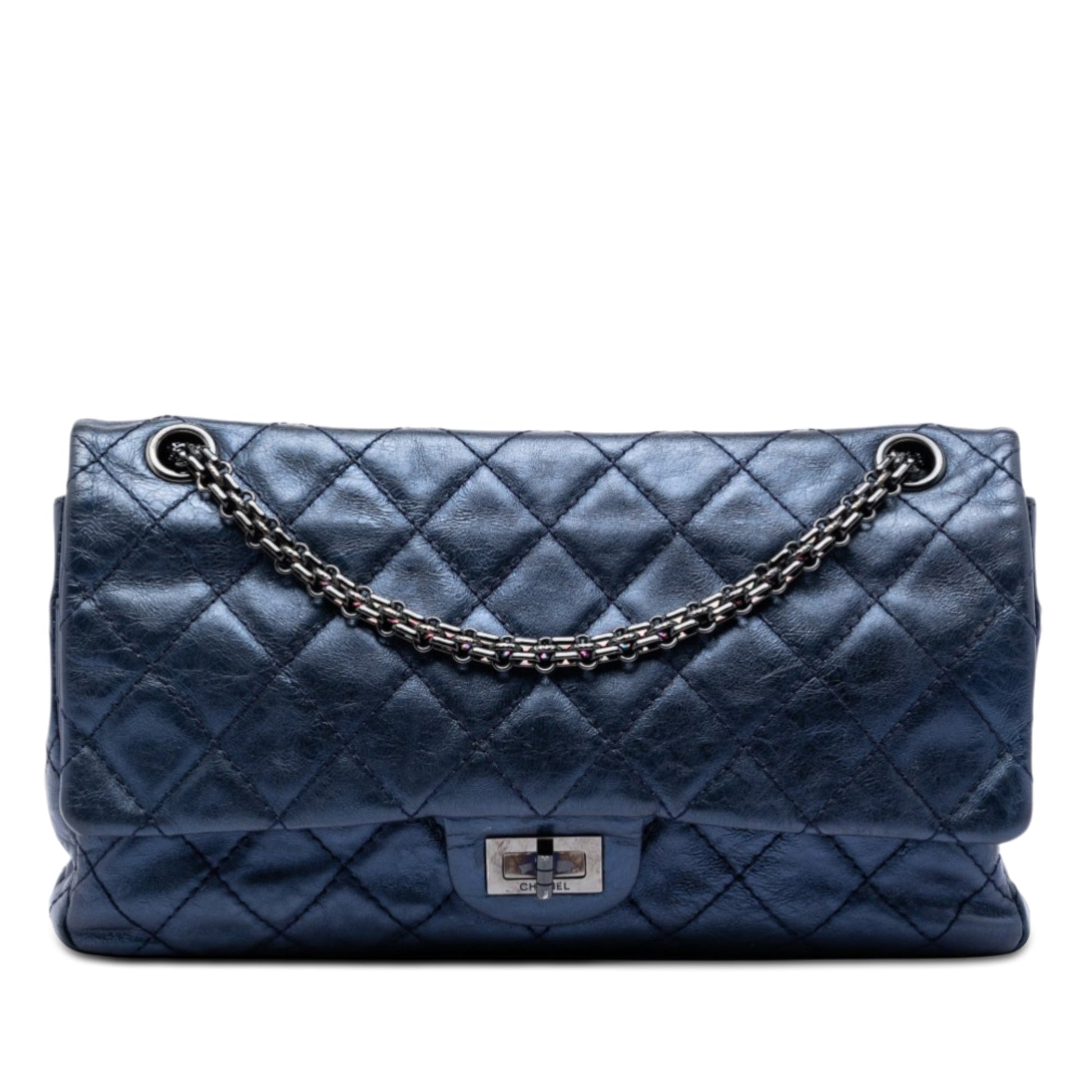 Quilted Metallic Aged Calfskin Reissue 2.55 Double Flap 226