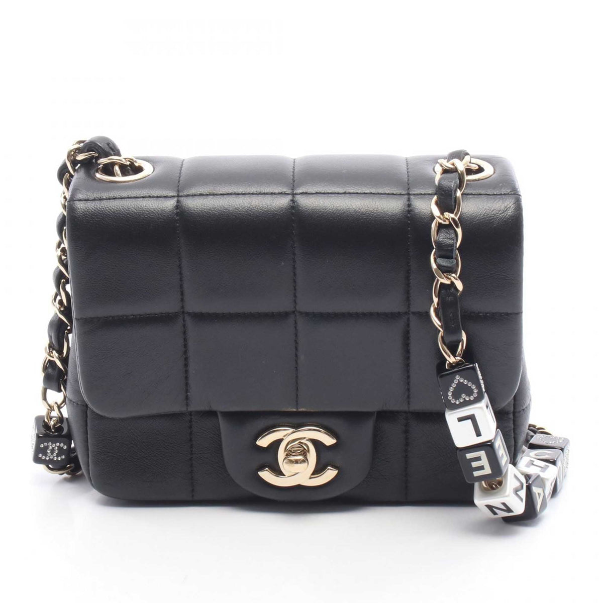 Chanel Mini Quilted Lambskin Resin Crystal Square Monacoco Flap