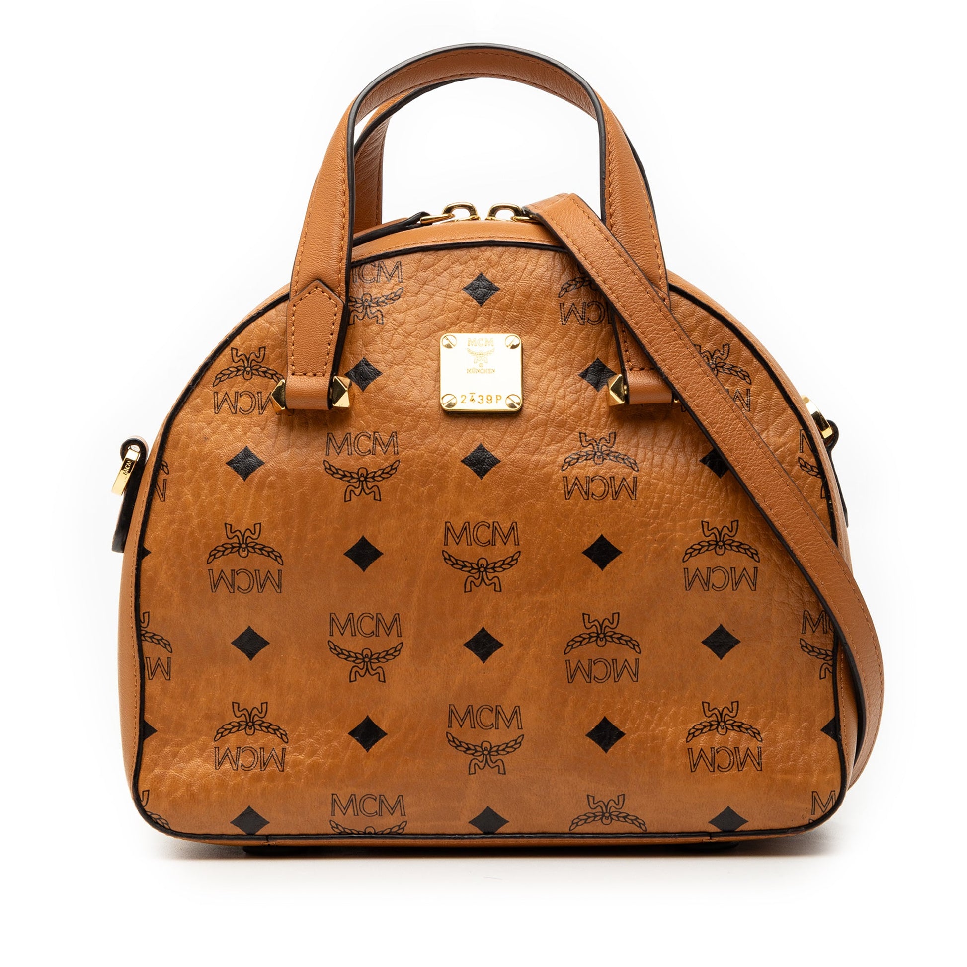 MCM Visetos Coated Canvas Essential Disco Satchel