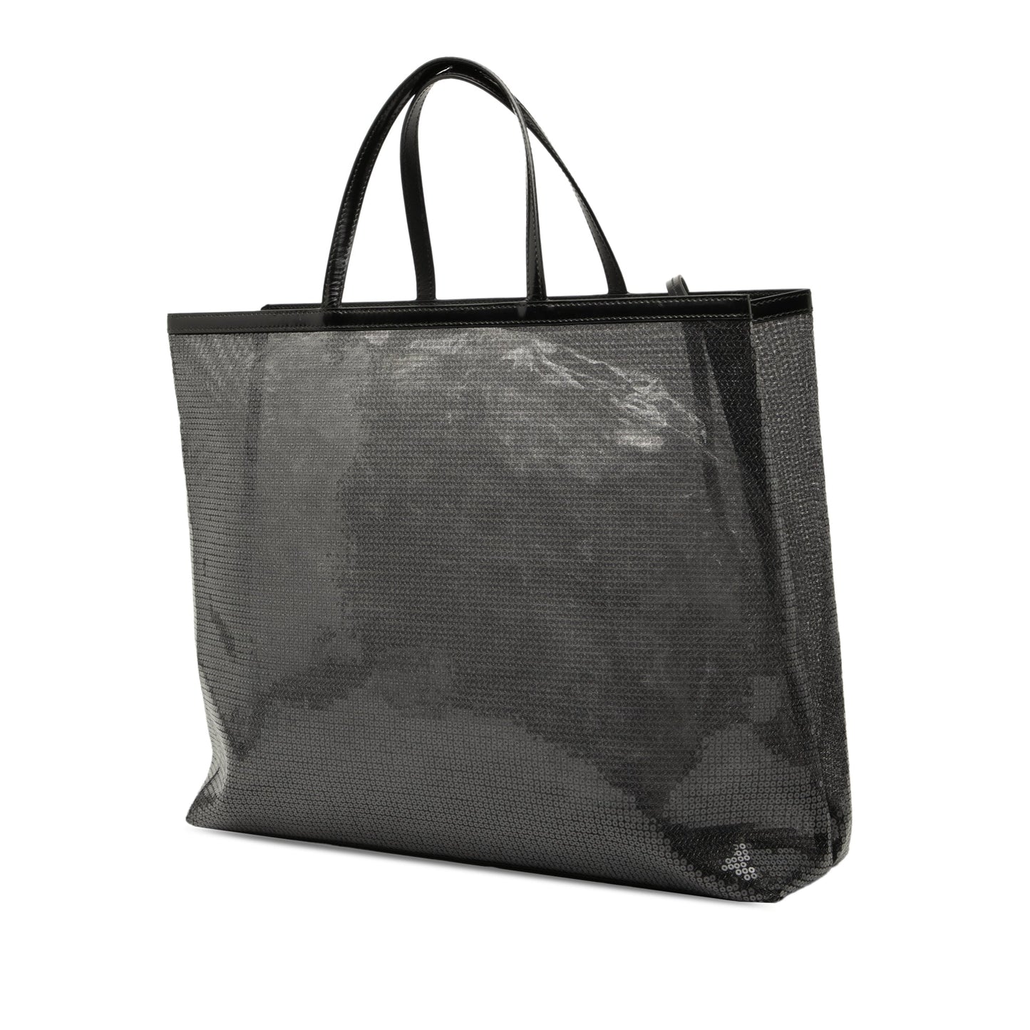 Prada Large Sequined Mesh Logo Tote