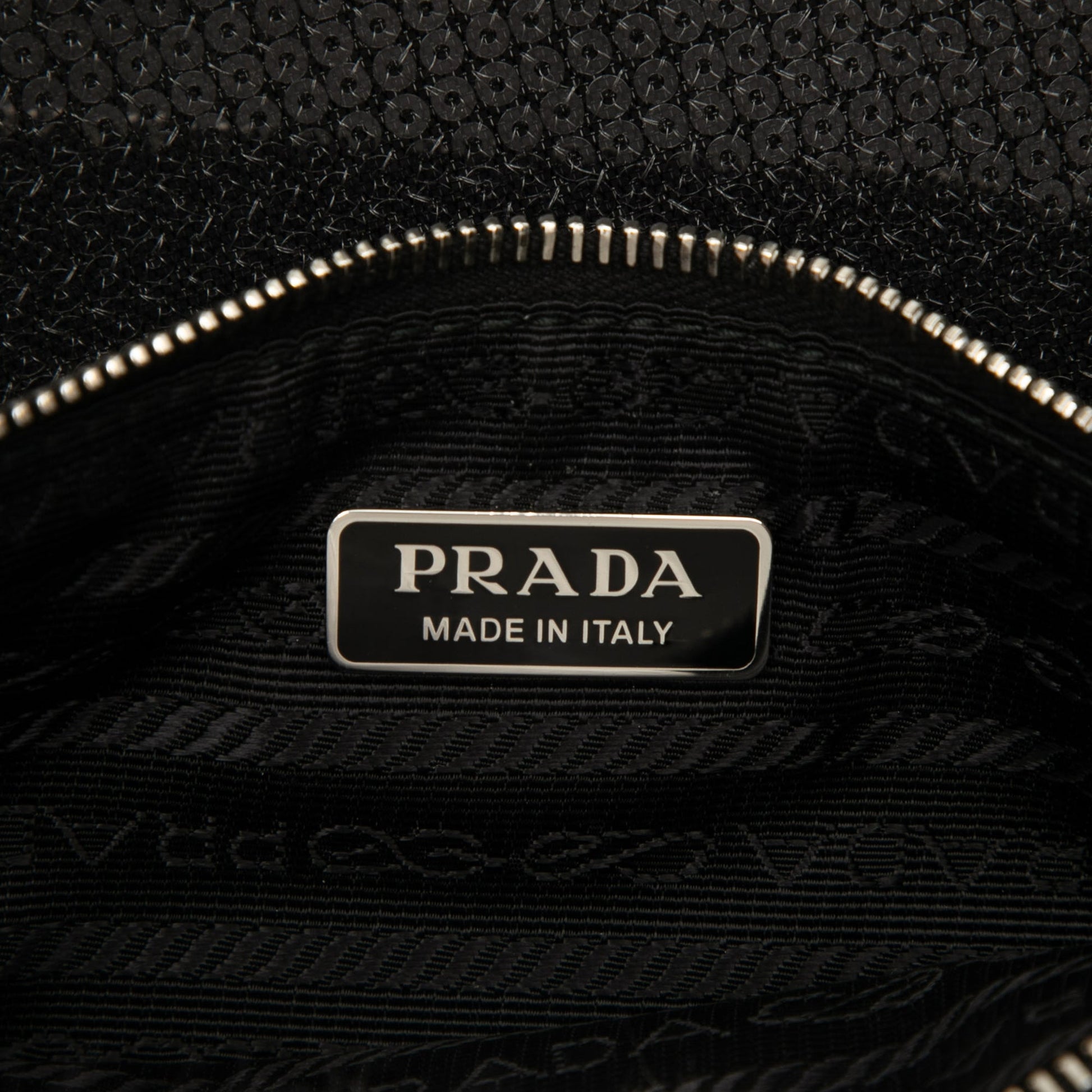 Prada Large Sequined Mesh Logo Tote