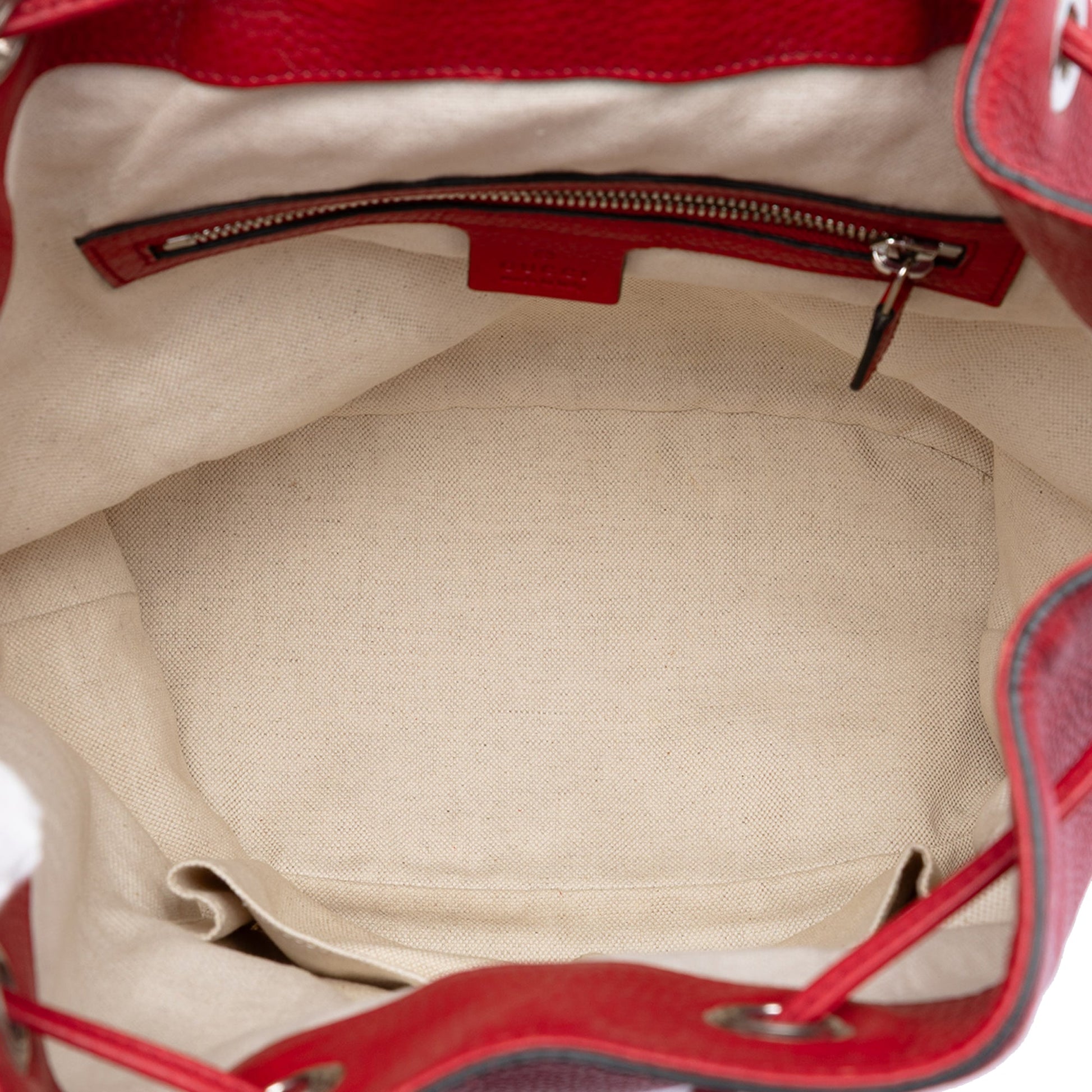 Small Pebbled Calfskin Soho Drawstring Backpack