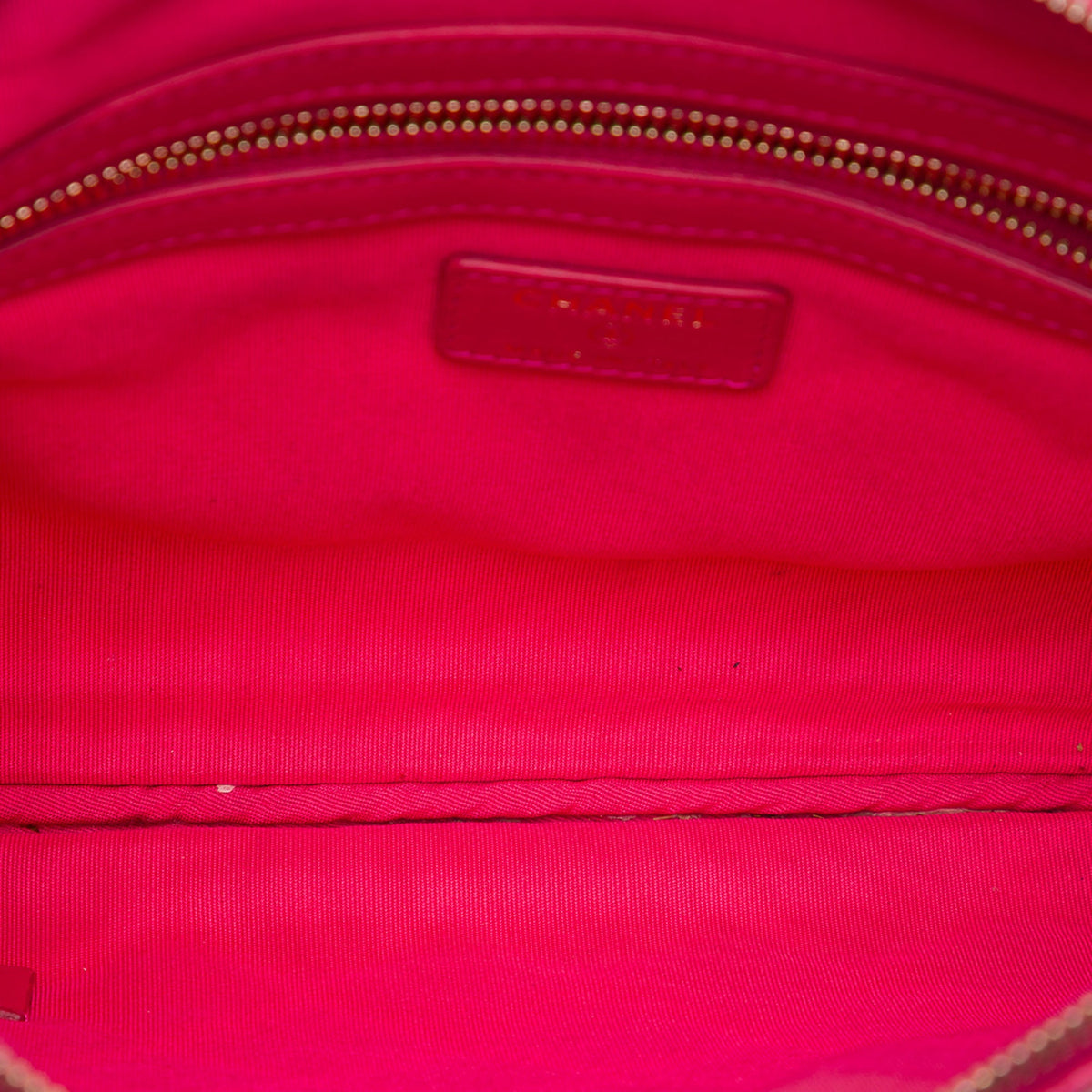 Chanel Medium Quilted Lambskin O Case Clutch — Pink