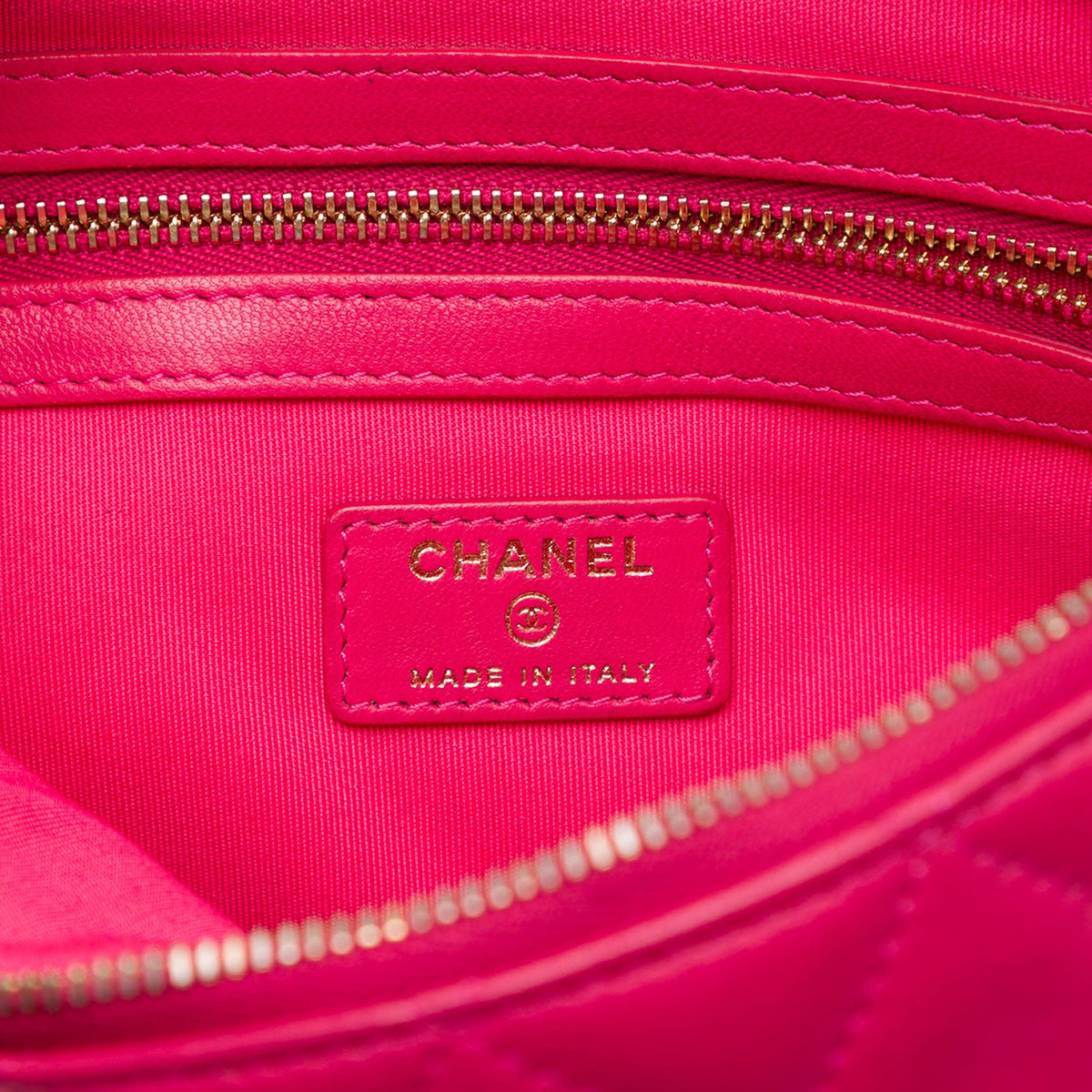 Chanel Medium Quilted Lambskin O Case Clutch — Pink