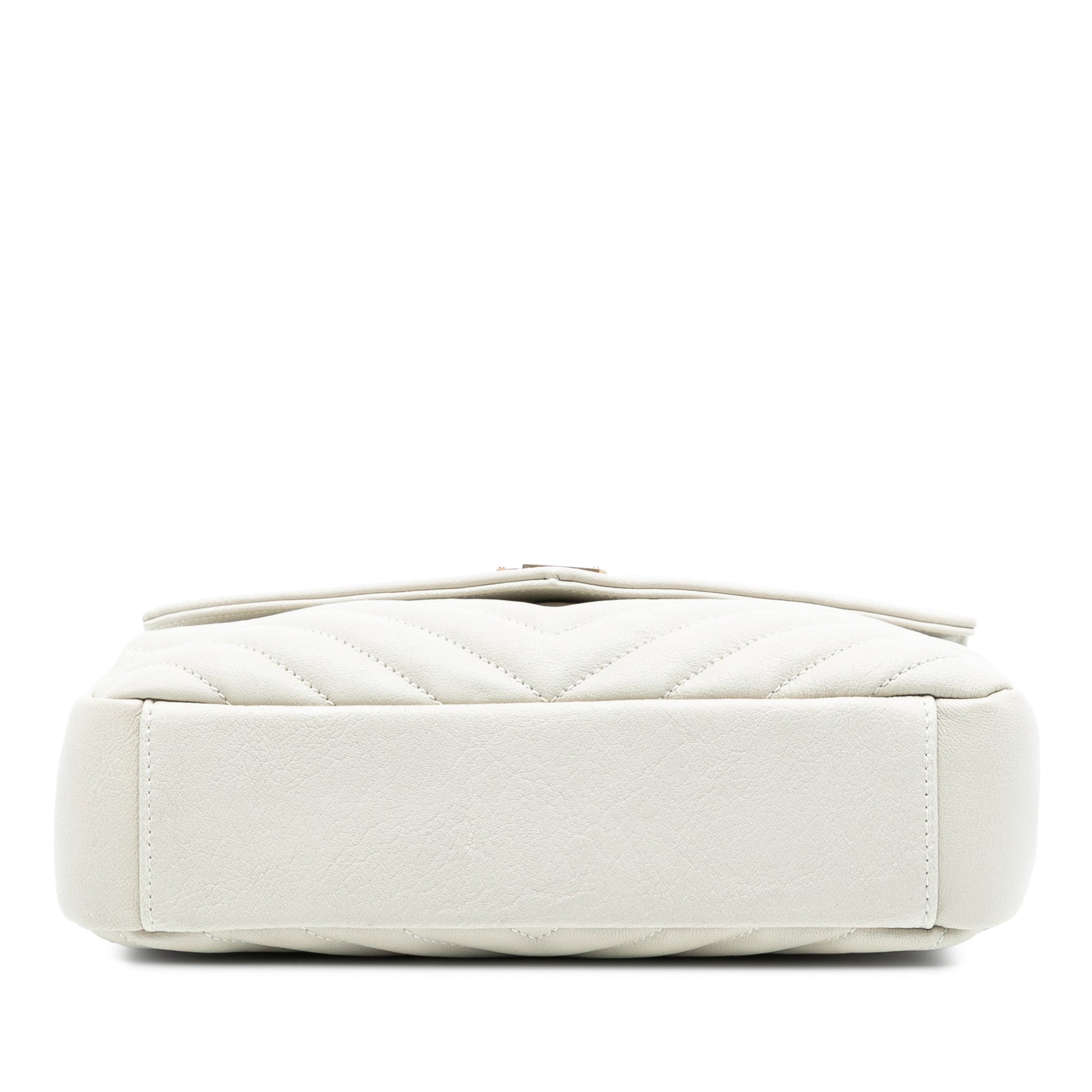Medium Chevron Sheepskin Monogram College Satchel
