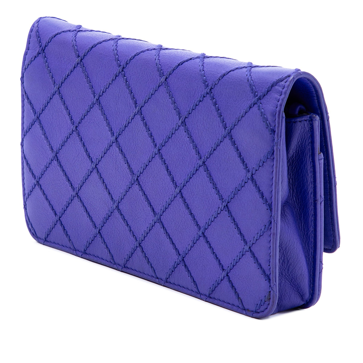 Chanel CC Quilted Calfskin Fancy Wallet On Chain — Purple