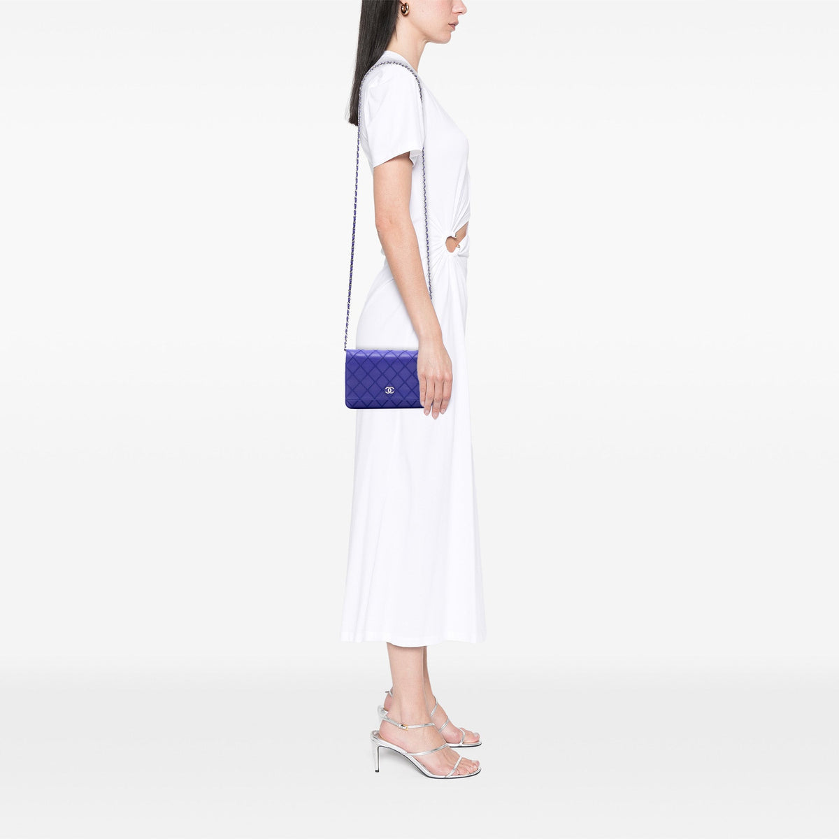 Chanel CC Quilted Calfskin Fancy Wallet On Chain — Purple