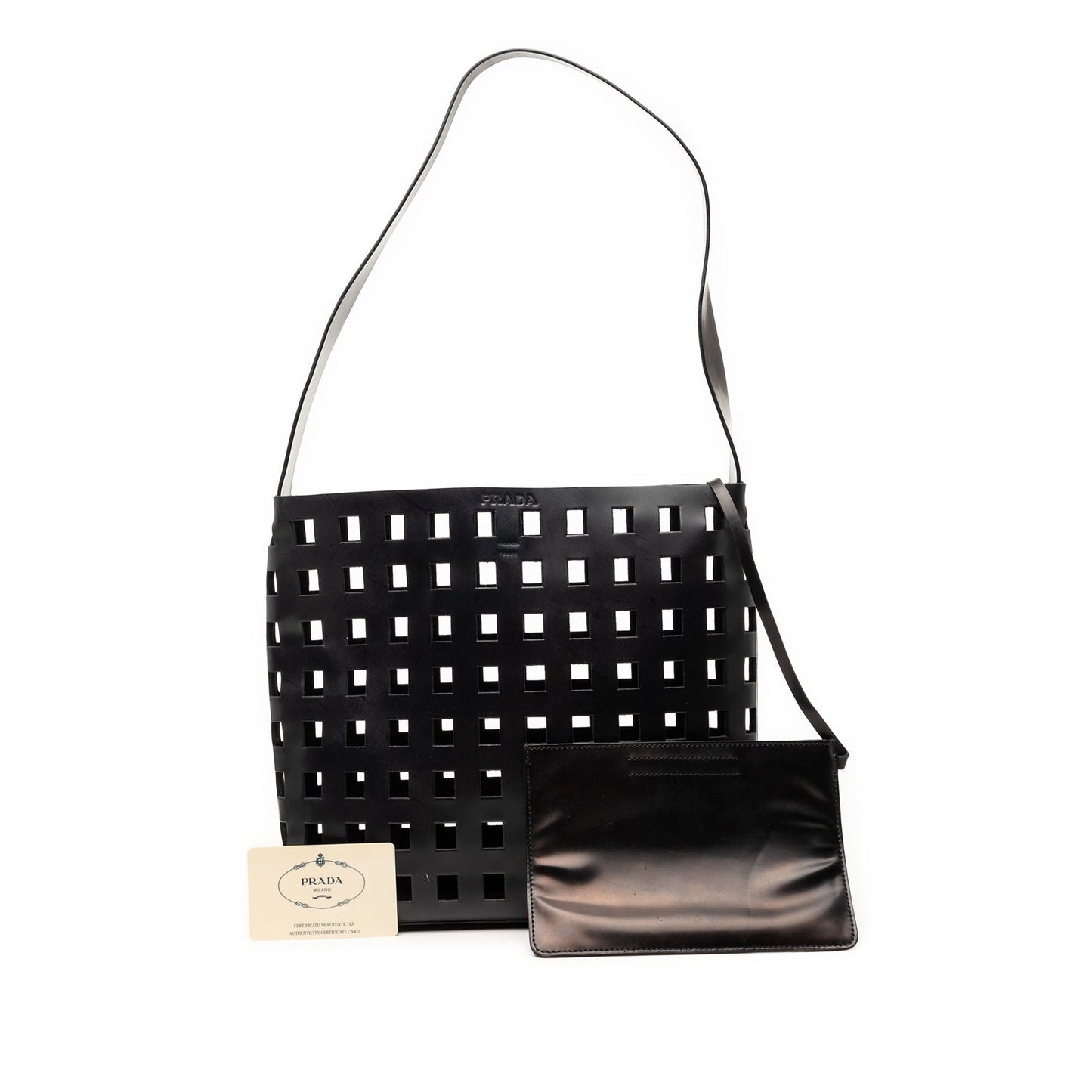 Prada Perforated Leather Shoulder Bag